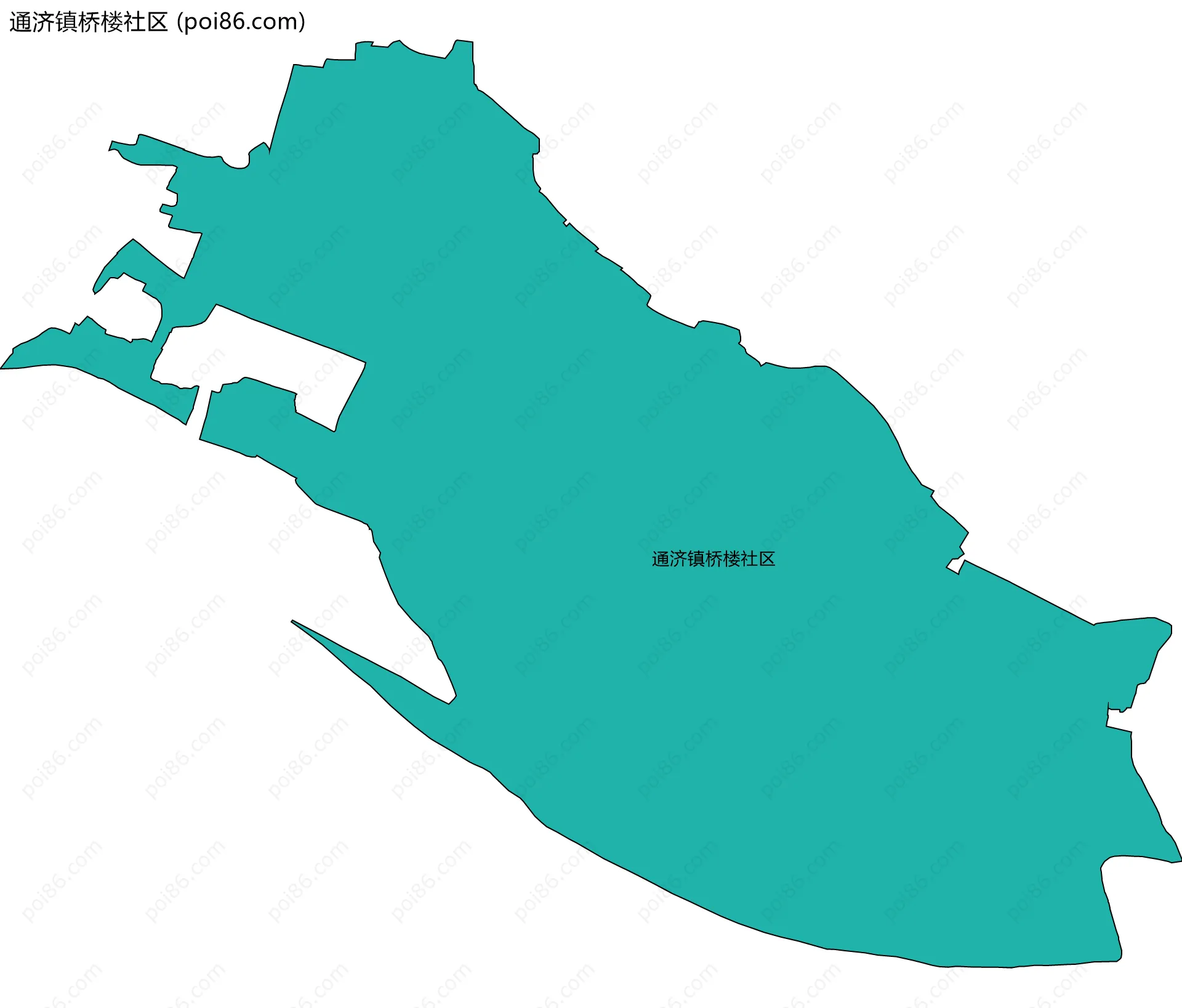 通济镇桥楼社区边界地图