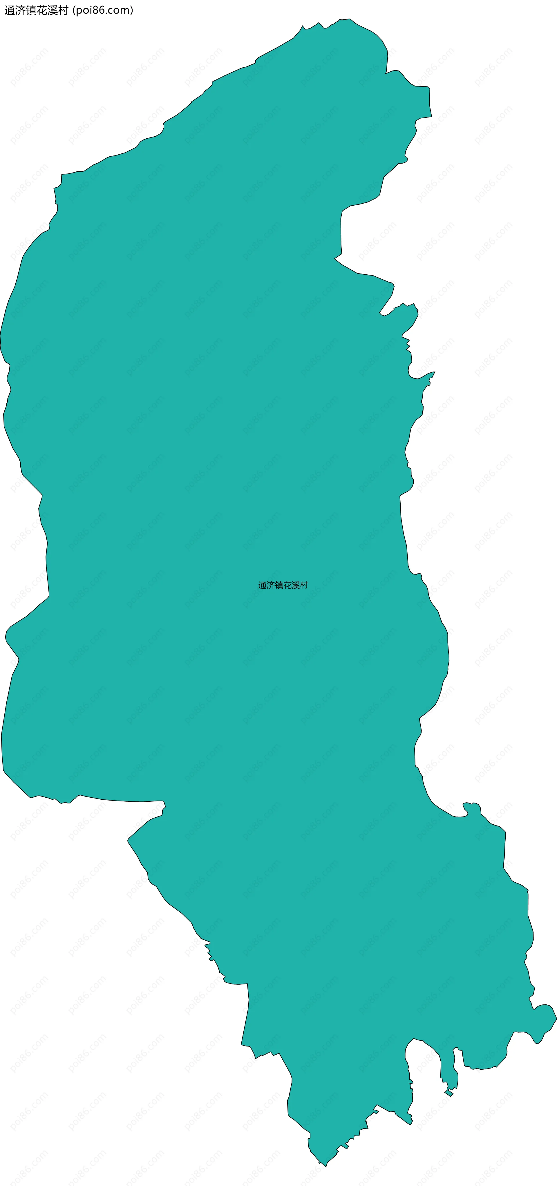 通济镇花溪村边界地图