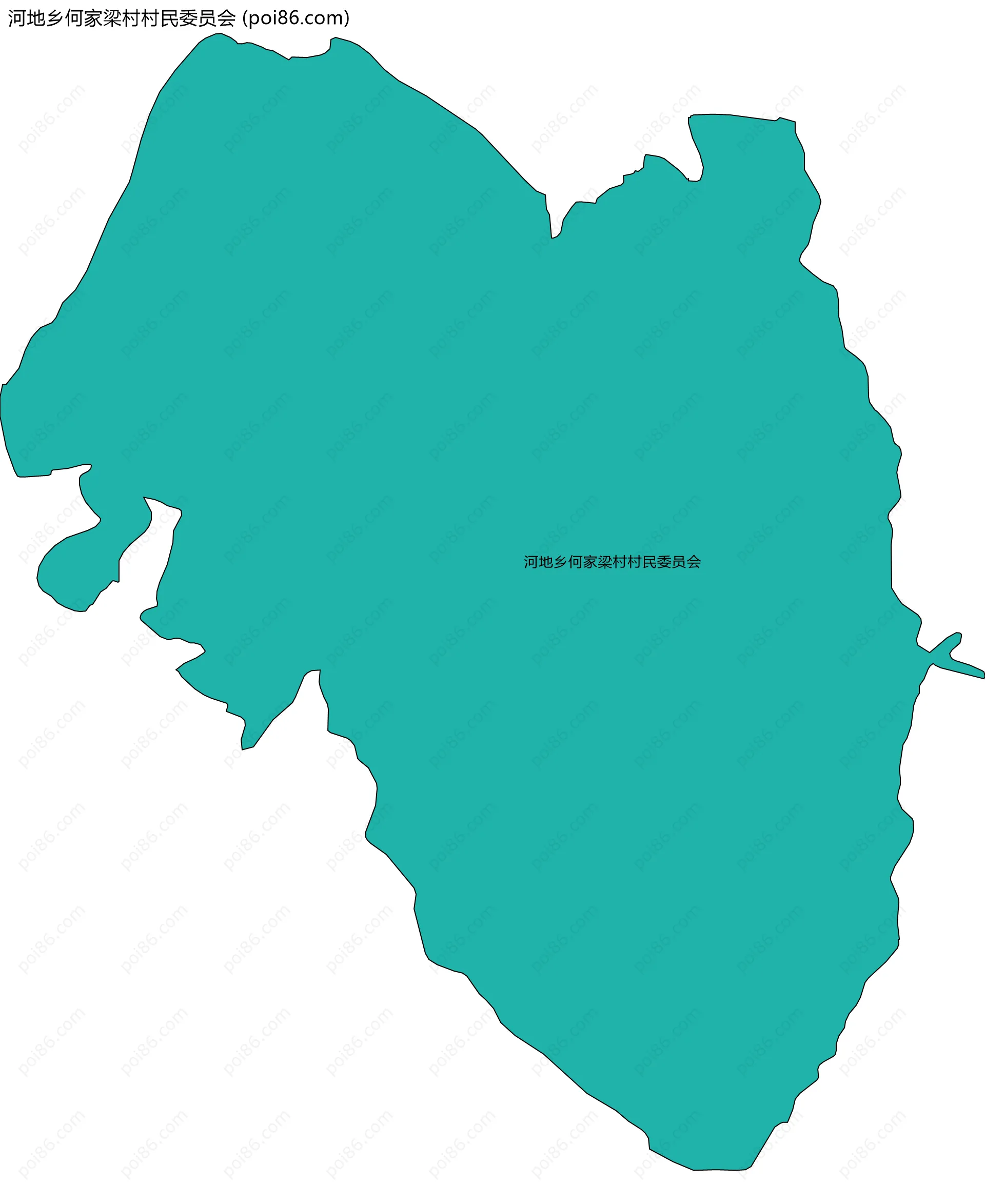 河地乡何家梁村村民委员会边界地图