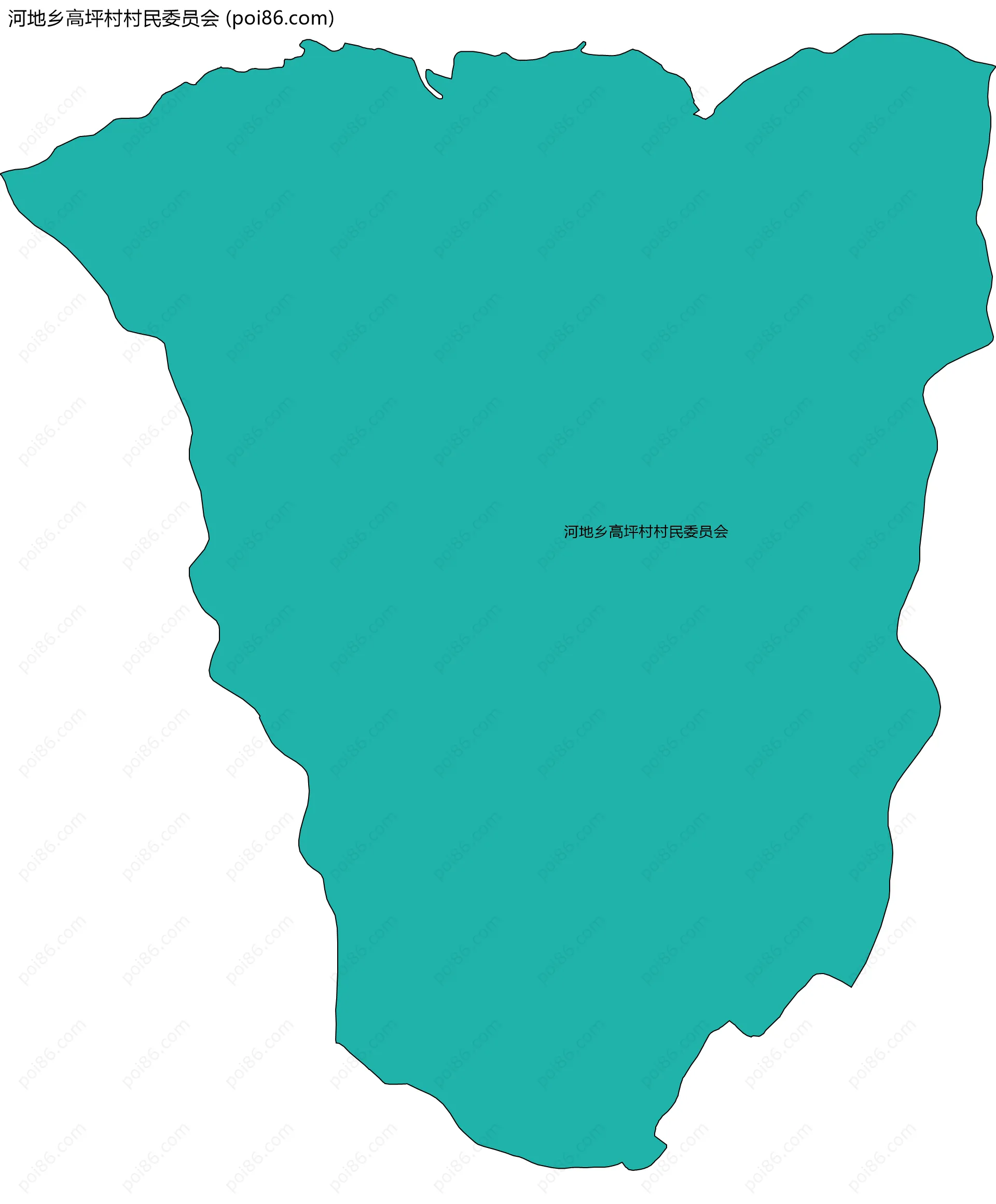 河地乡高坪村村民委员会边界地图