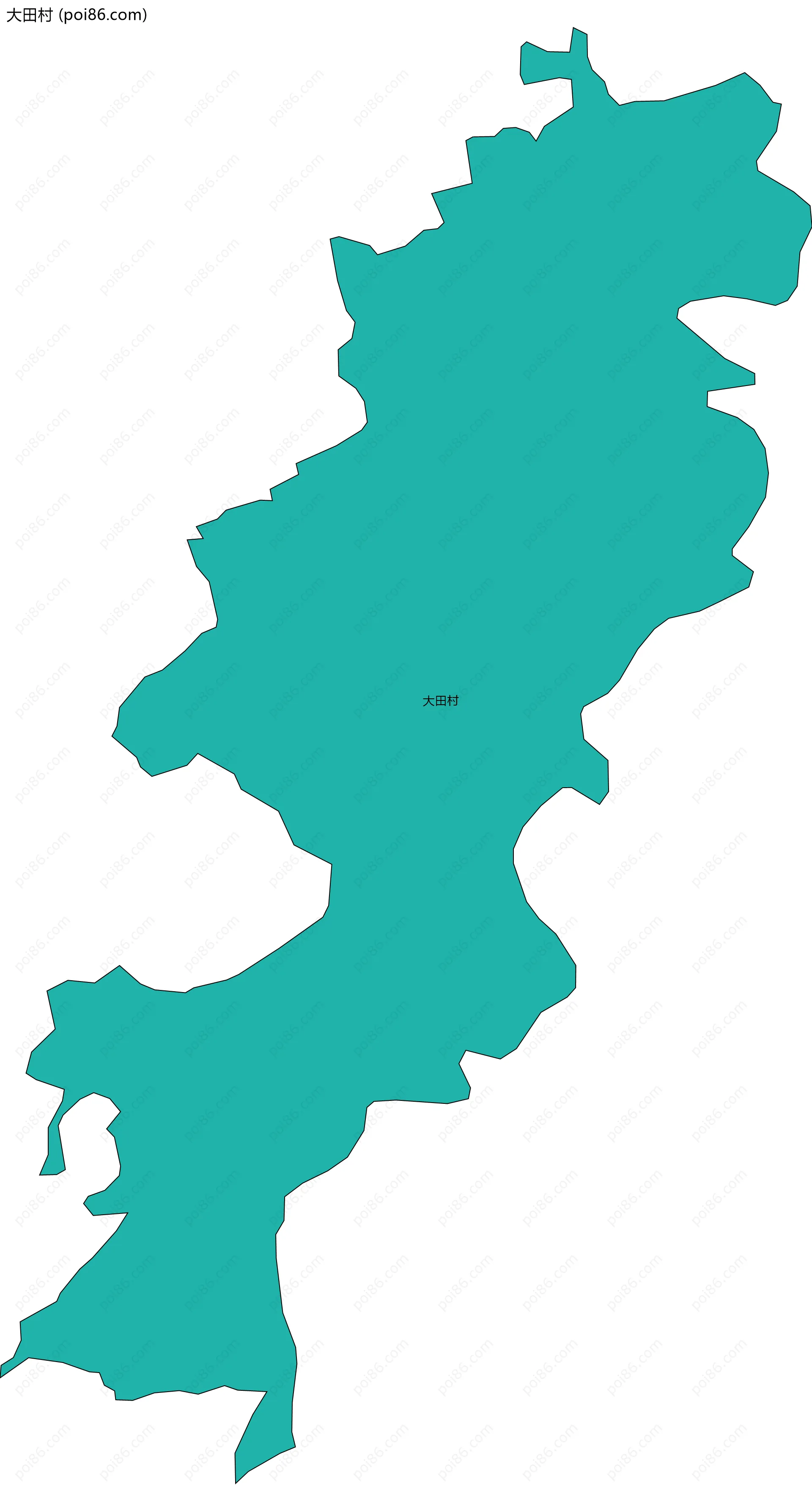 大田村边界地图