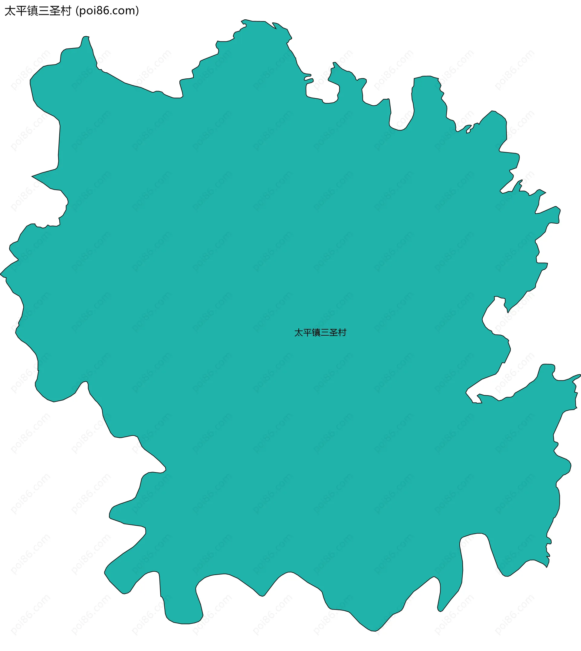 太平镇三圣村边界地图