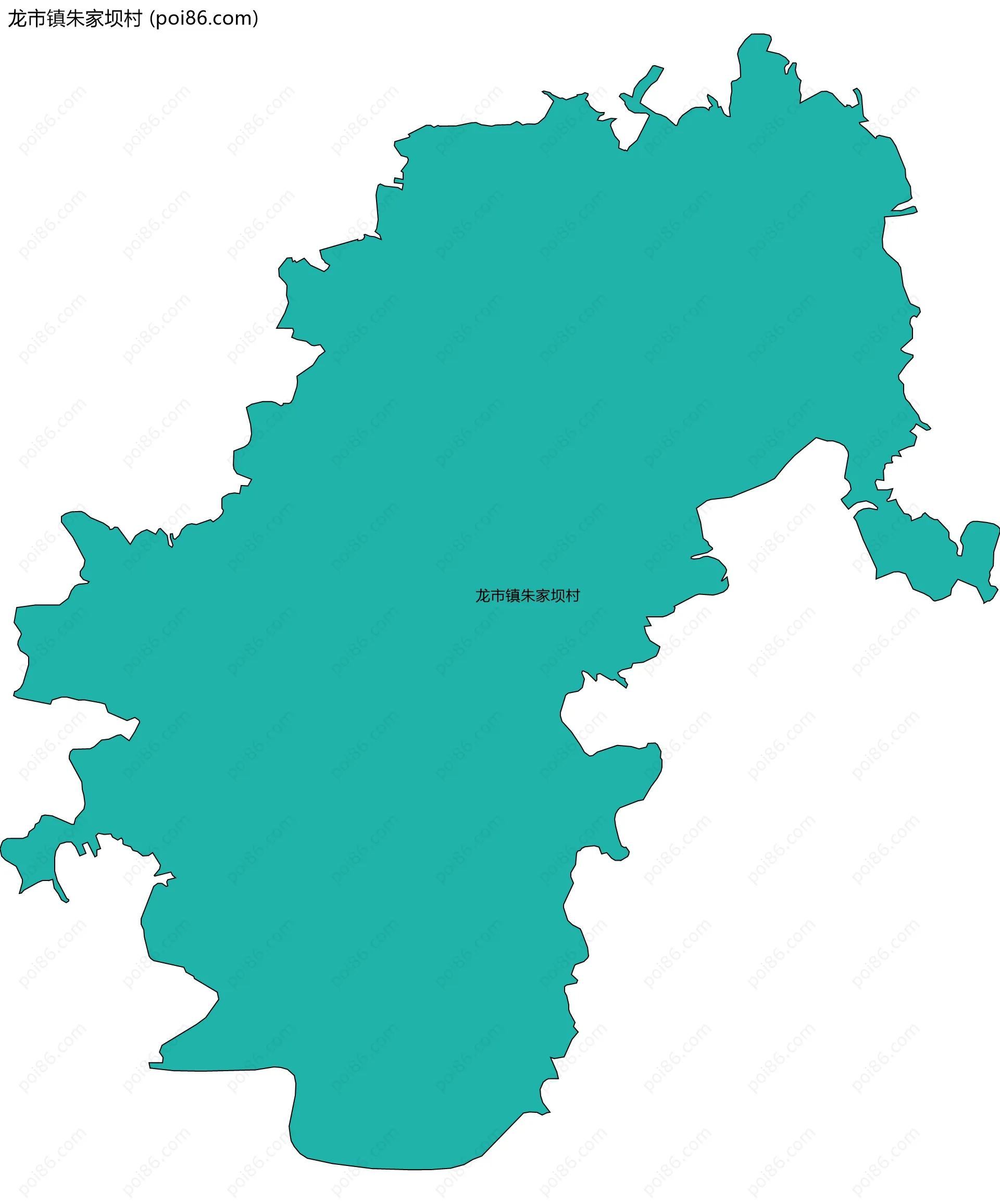 龙市镇朱家坝村边界地图