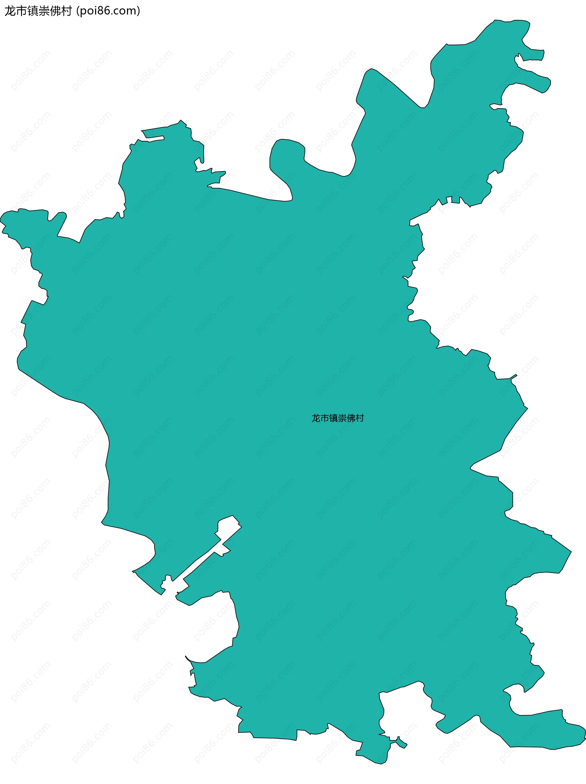 龙市镇崇佛村边界地图