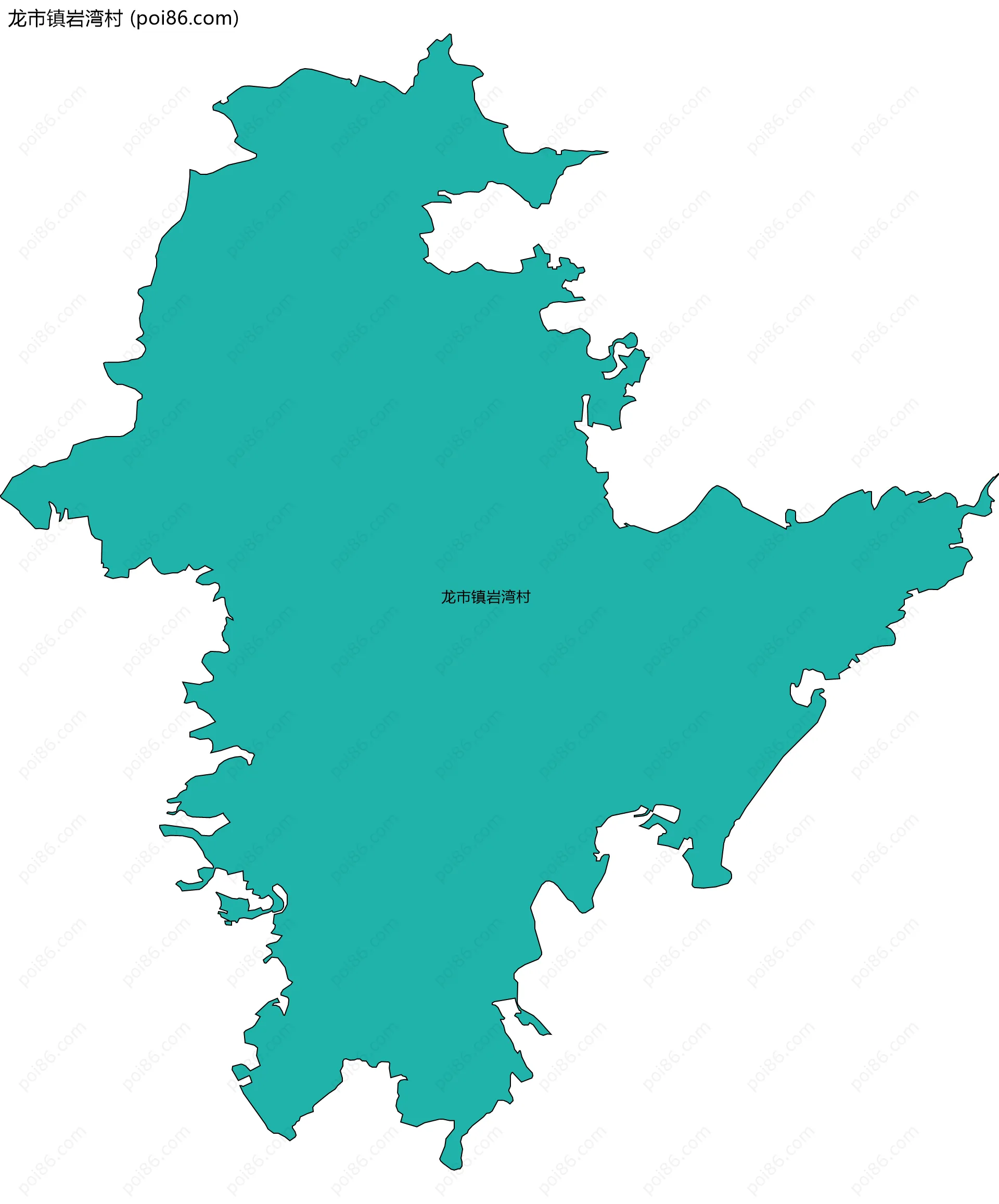 龙市镇岩湾村边界地图