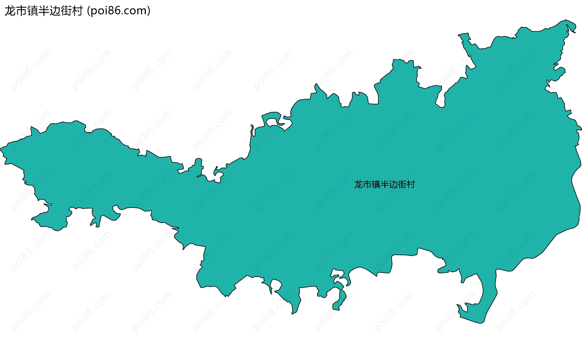 龙市镇半边街村边界地图