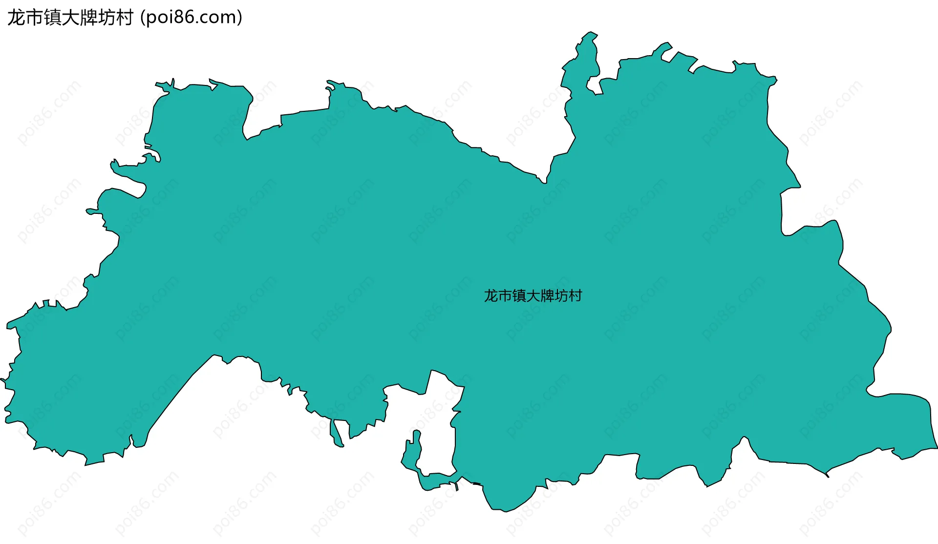 龙市镇大牌坊村边界地图