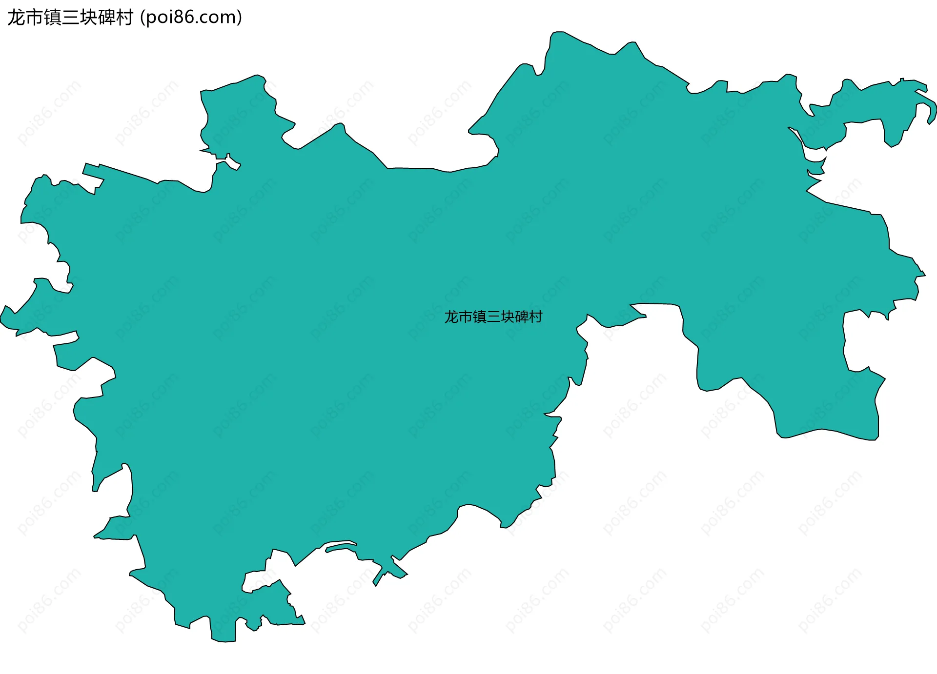 龙市镇三块碑村边界地图