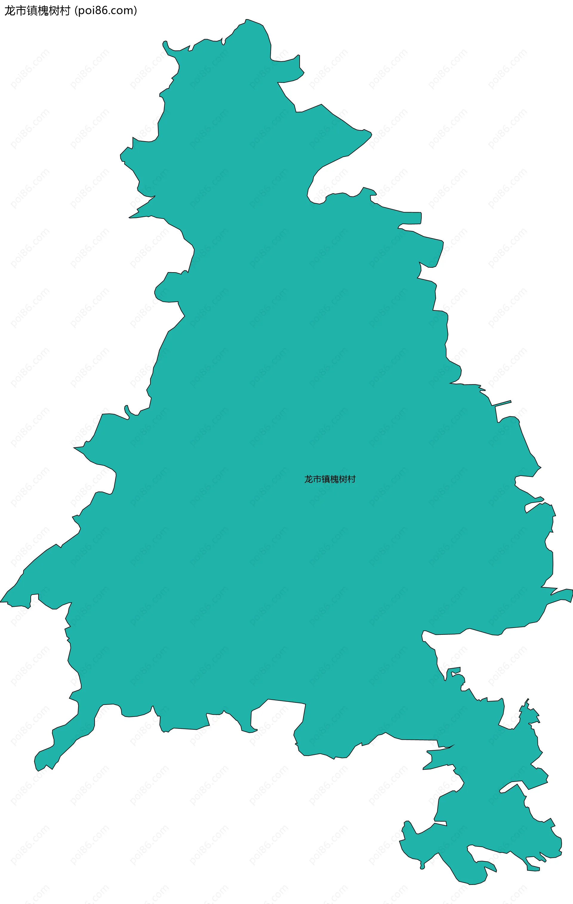 龙市镇槐树村边界地图