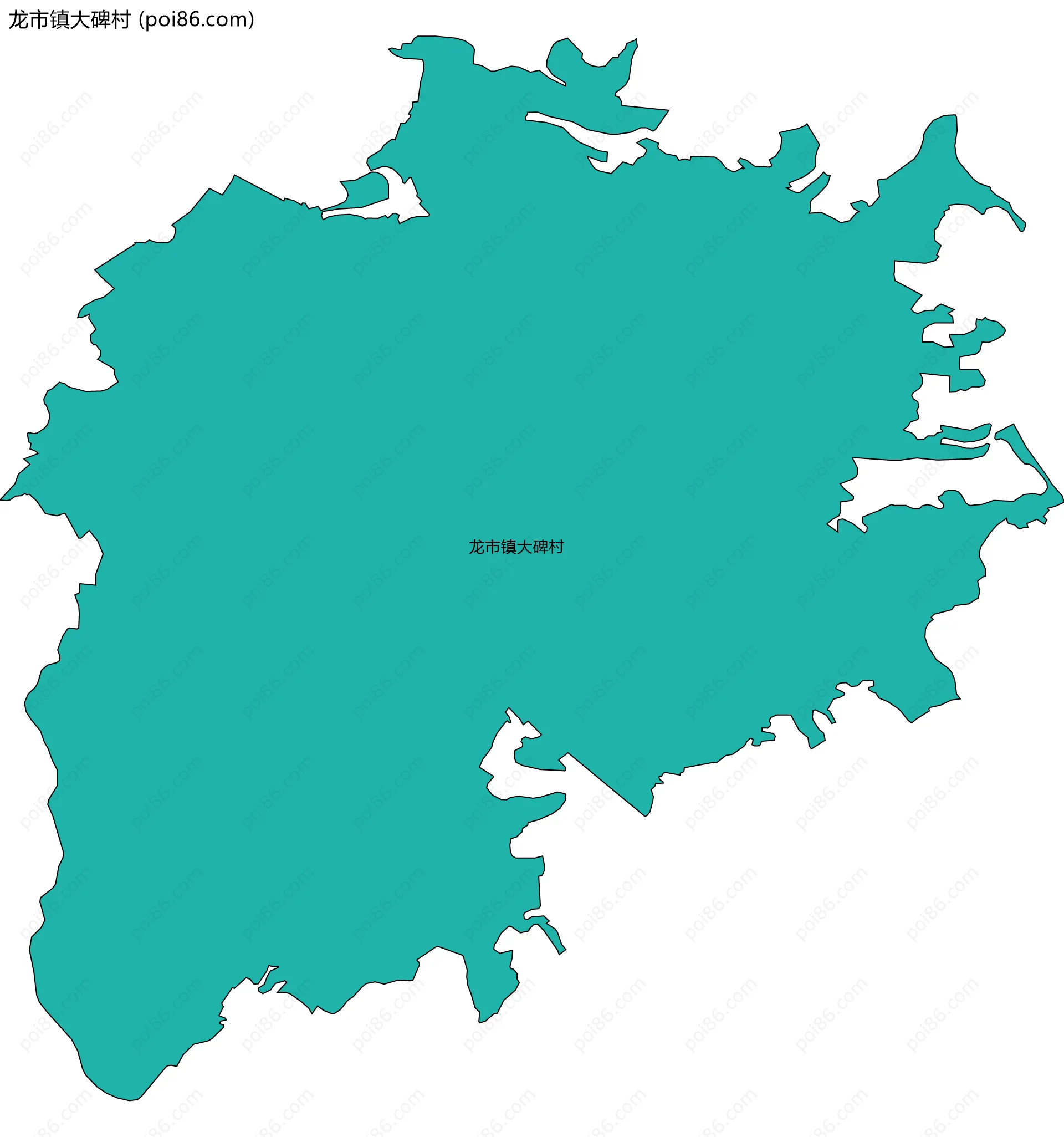 龙市镇大碑村边界地图