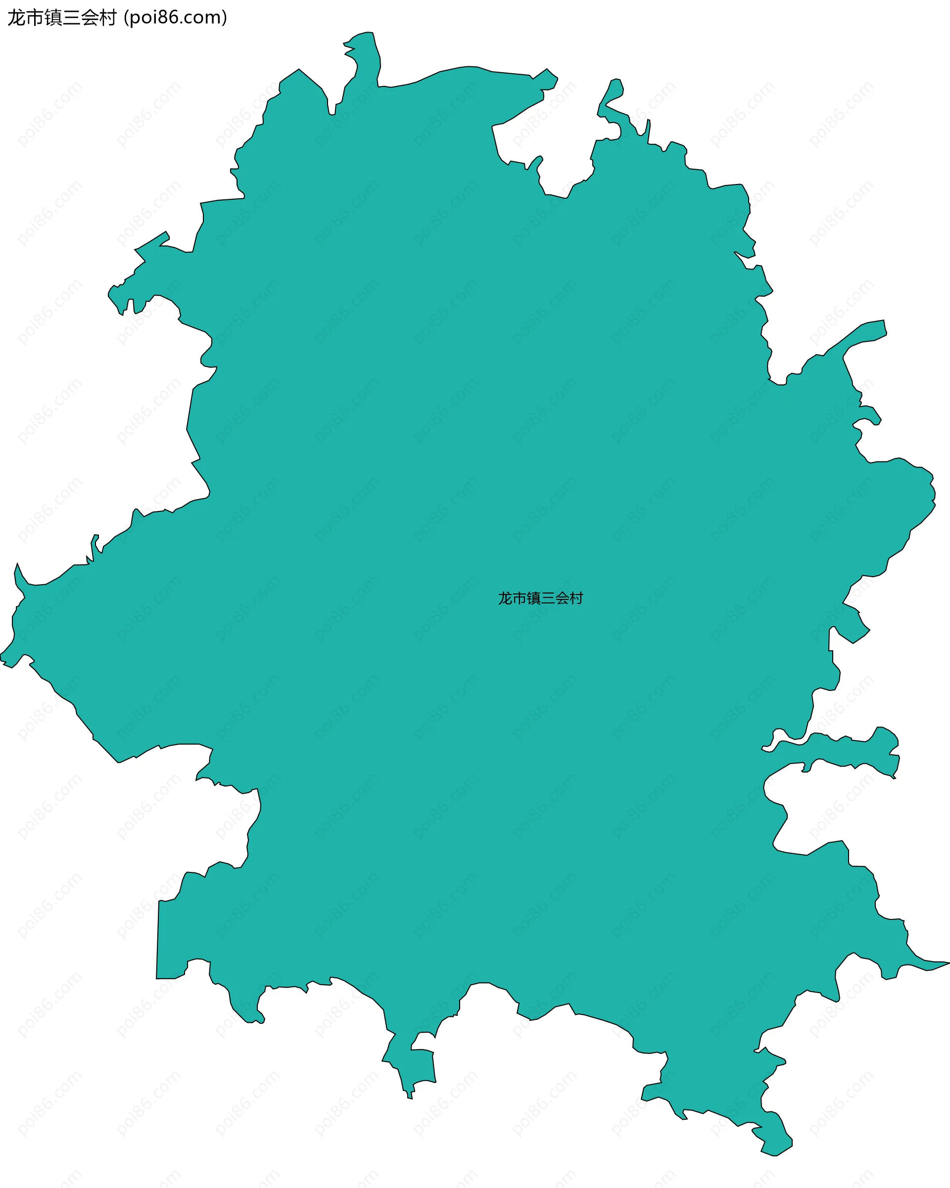 龙市镇三会村边界地图