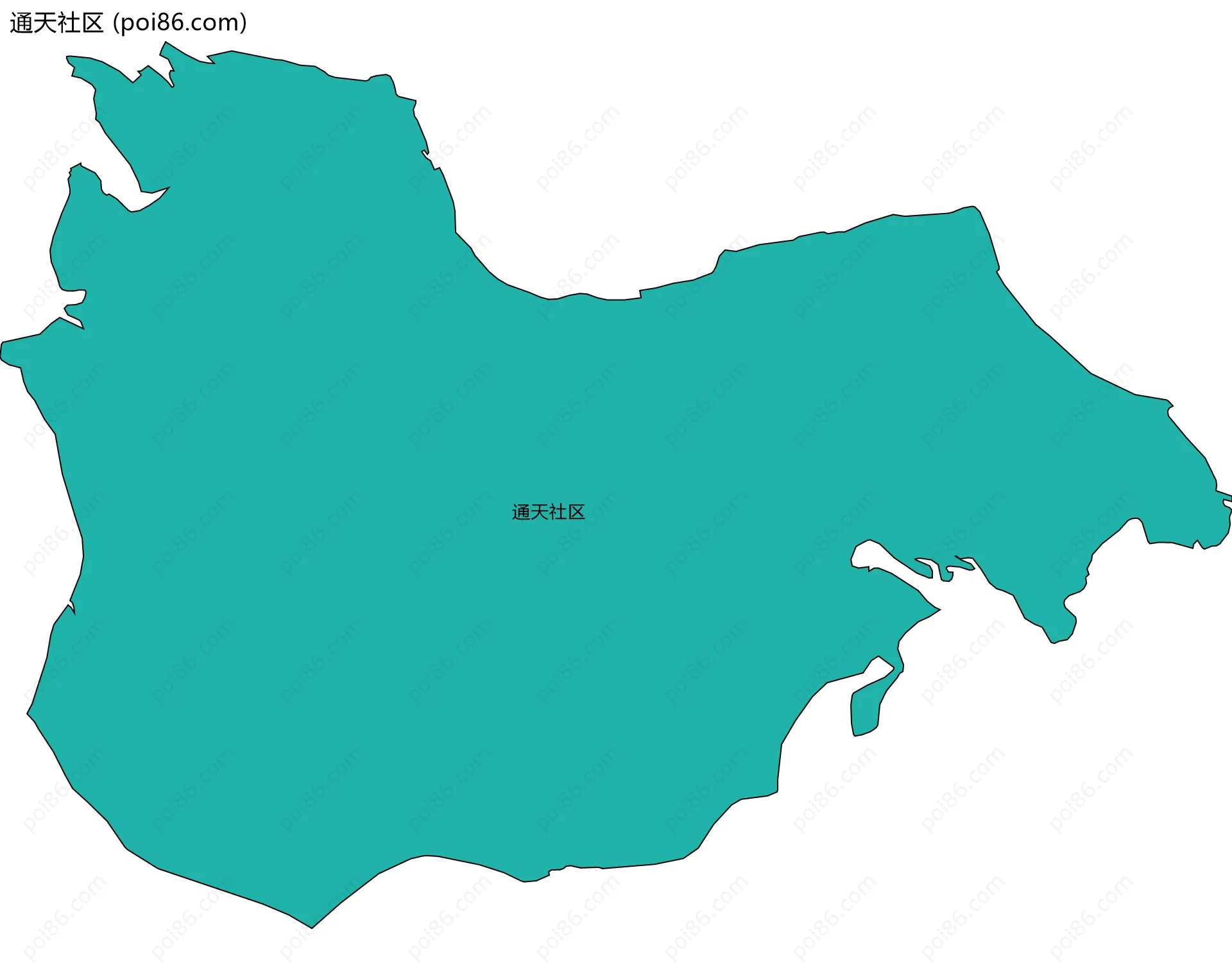 通天社区边界地图