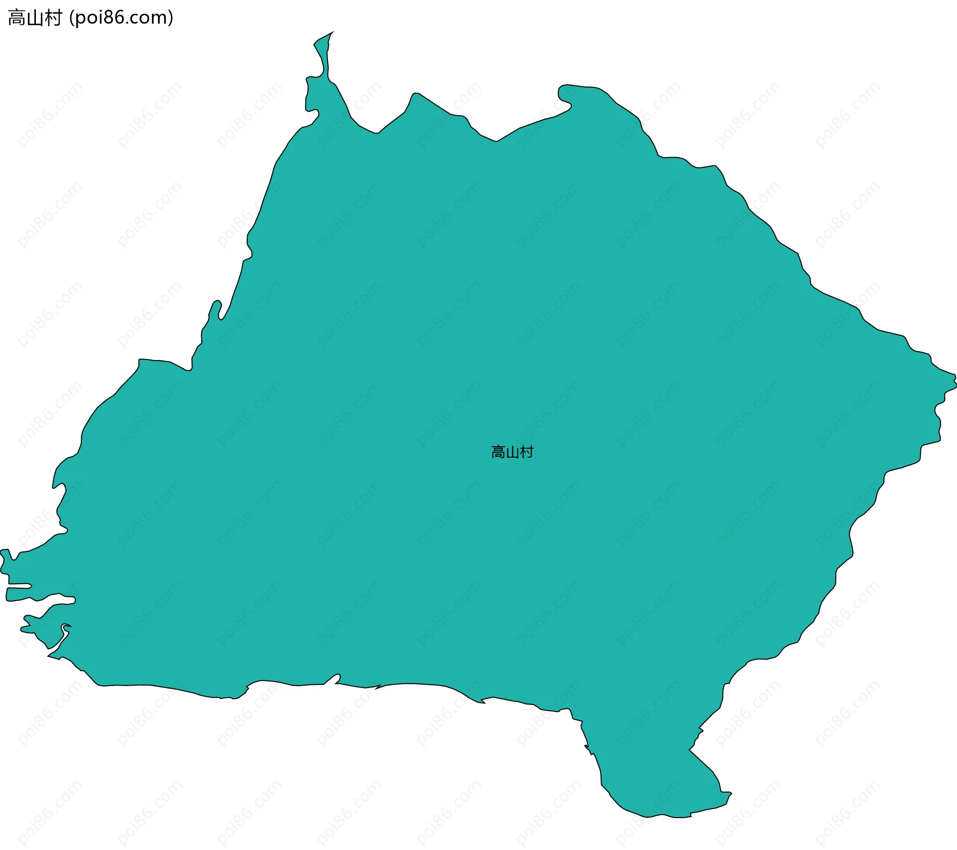 高山村边界地图