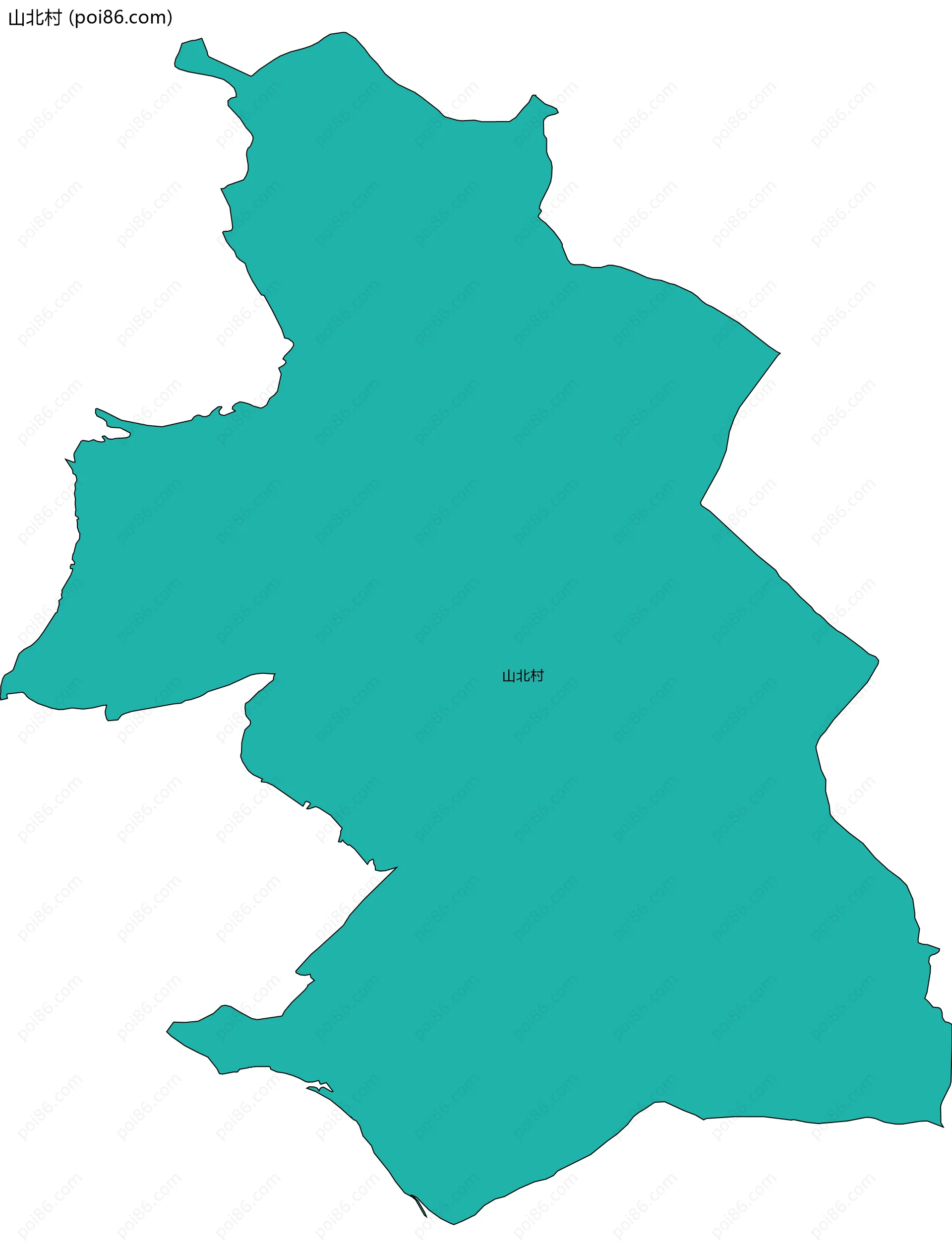 山北村边界地图