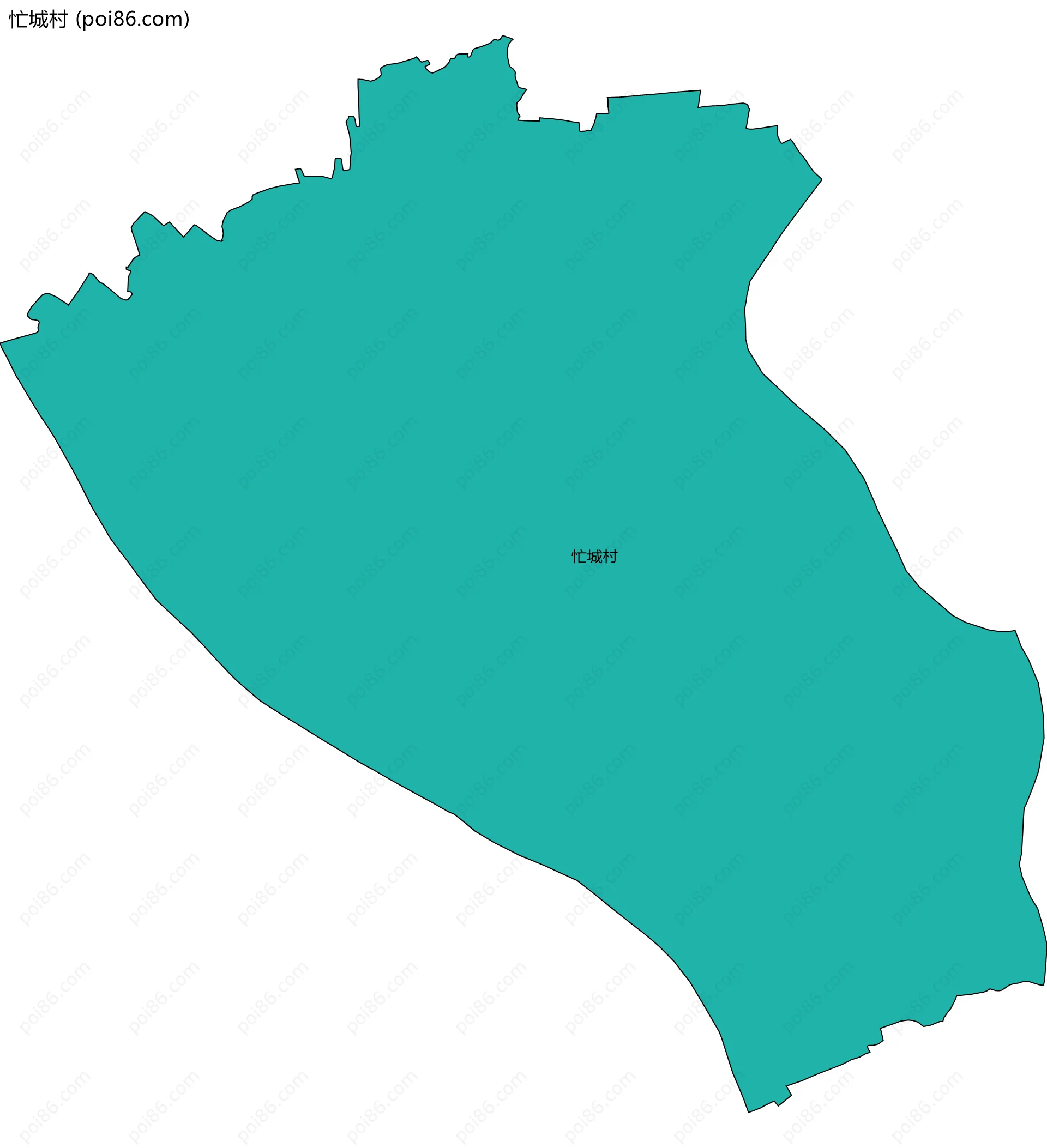 忙城村边界地图