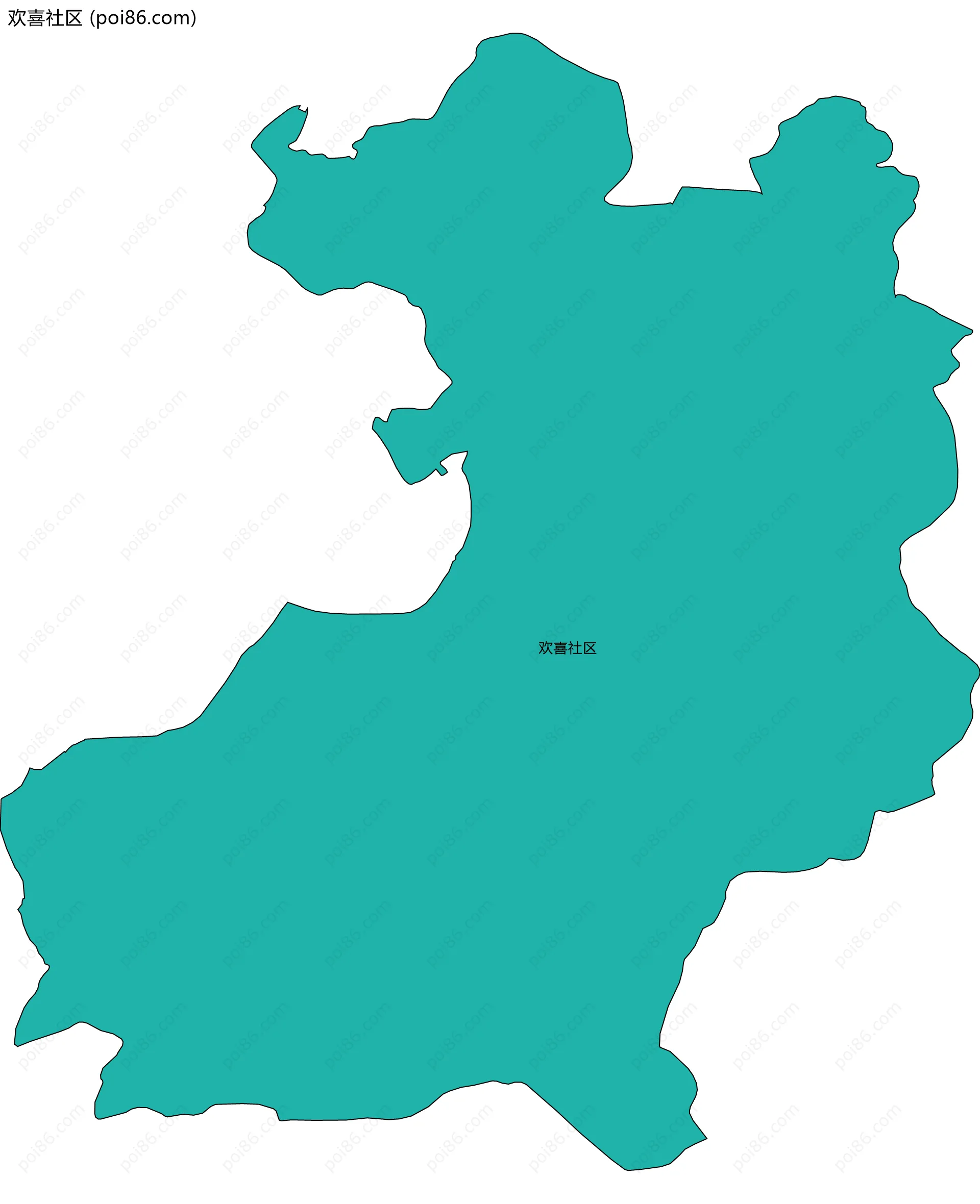 欢喜社区边界地图