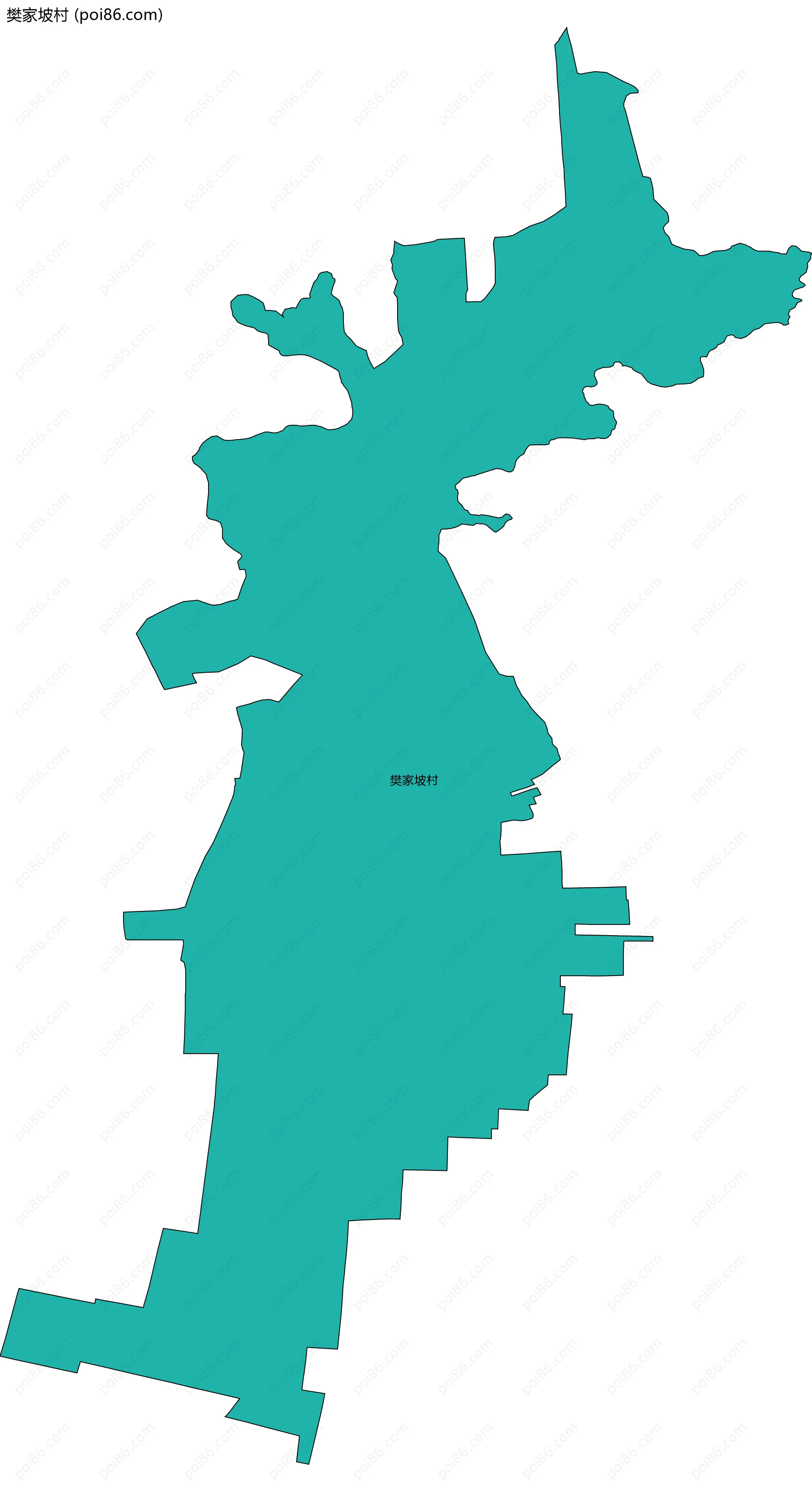 樊家坡村边界地图