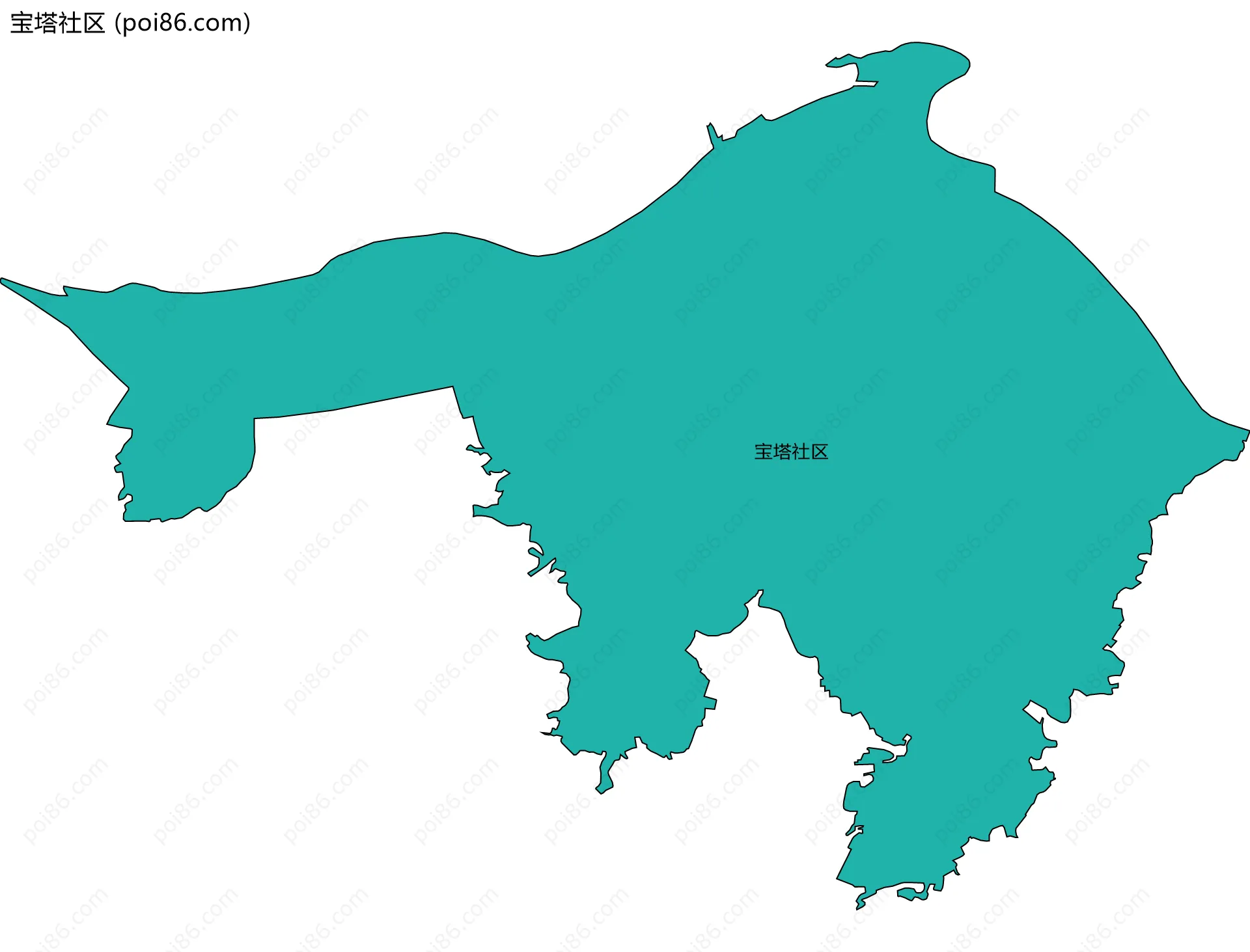 宝塔社区边界地图