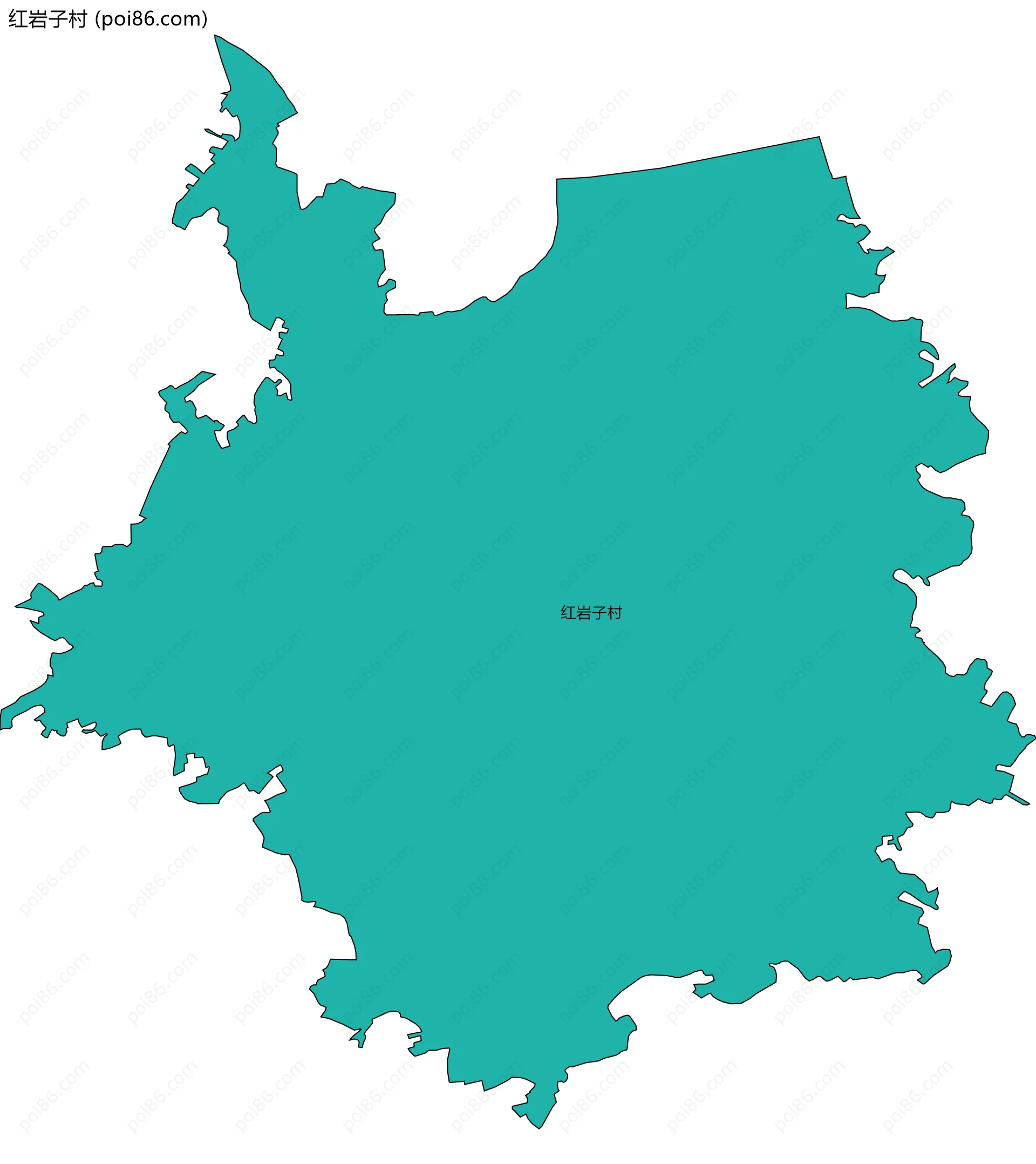 红岩子村边界地图