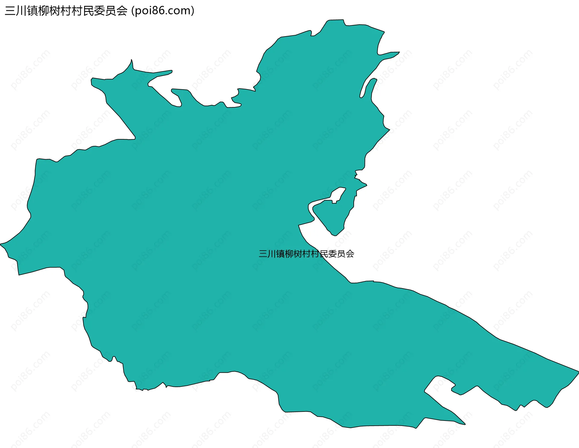 三川镇柳树村村民委员会边界地图