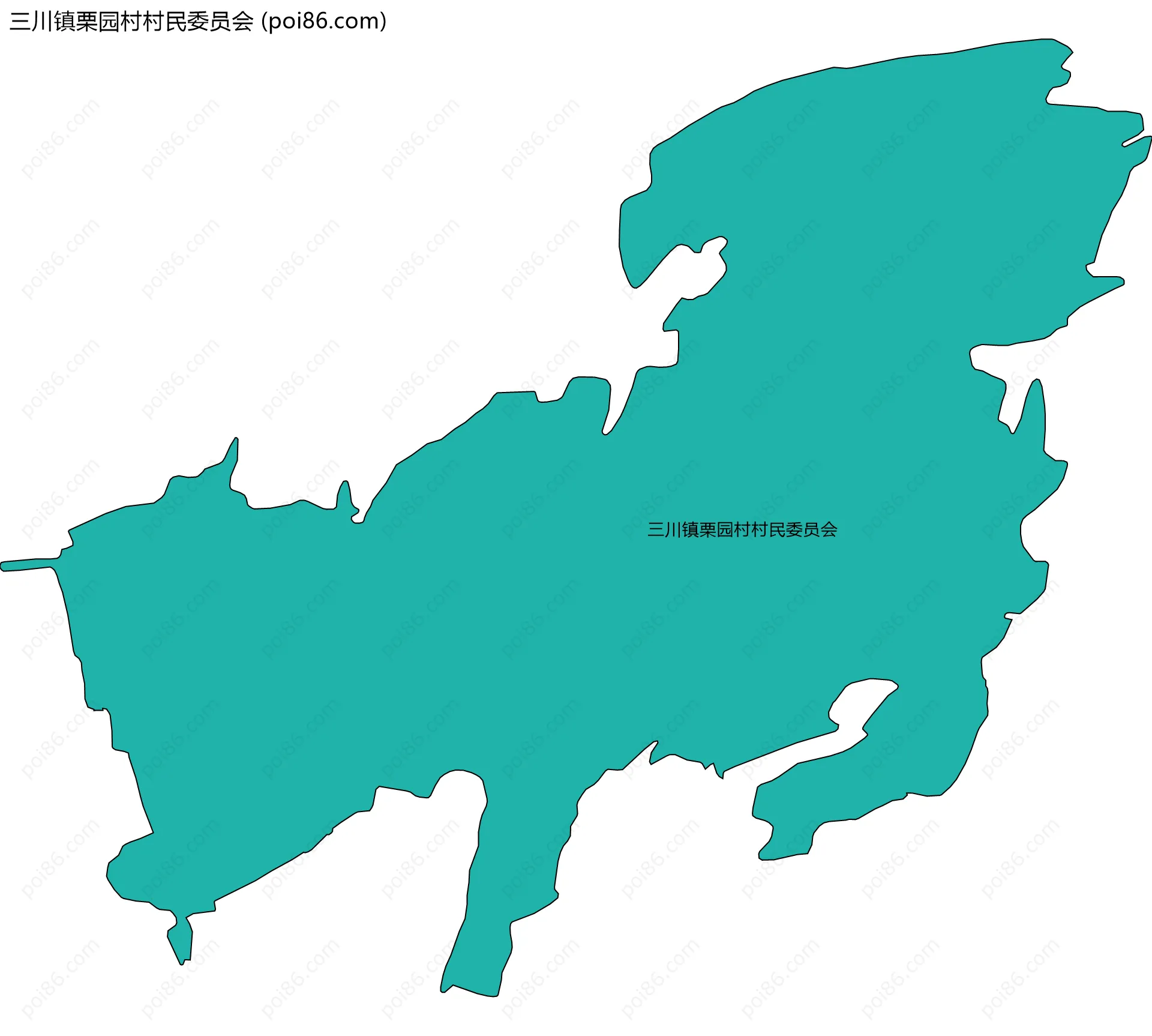 三川镇栗园村村民委员会边界地图