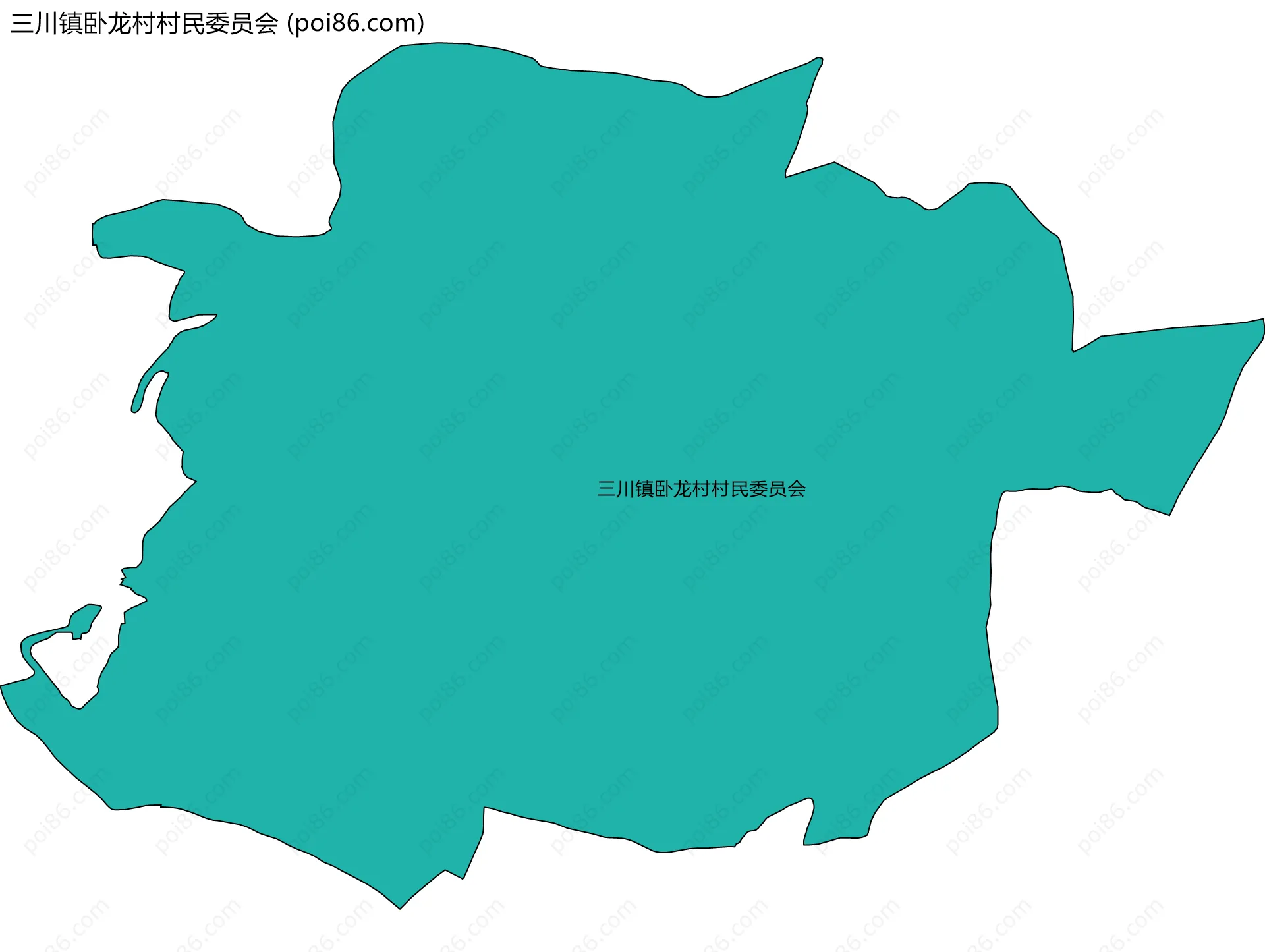 三川镇卧龙村村民委员会边界地图