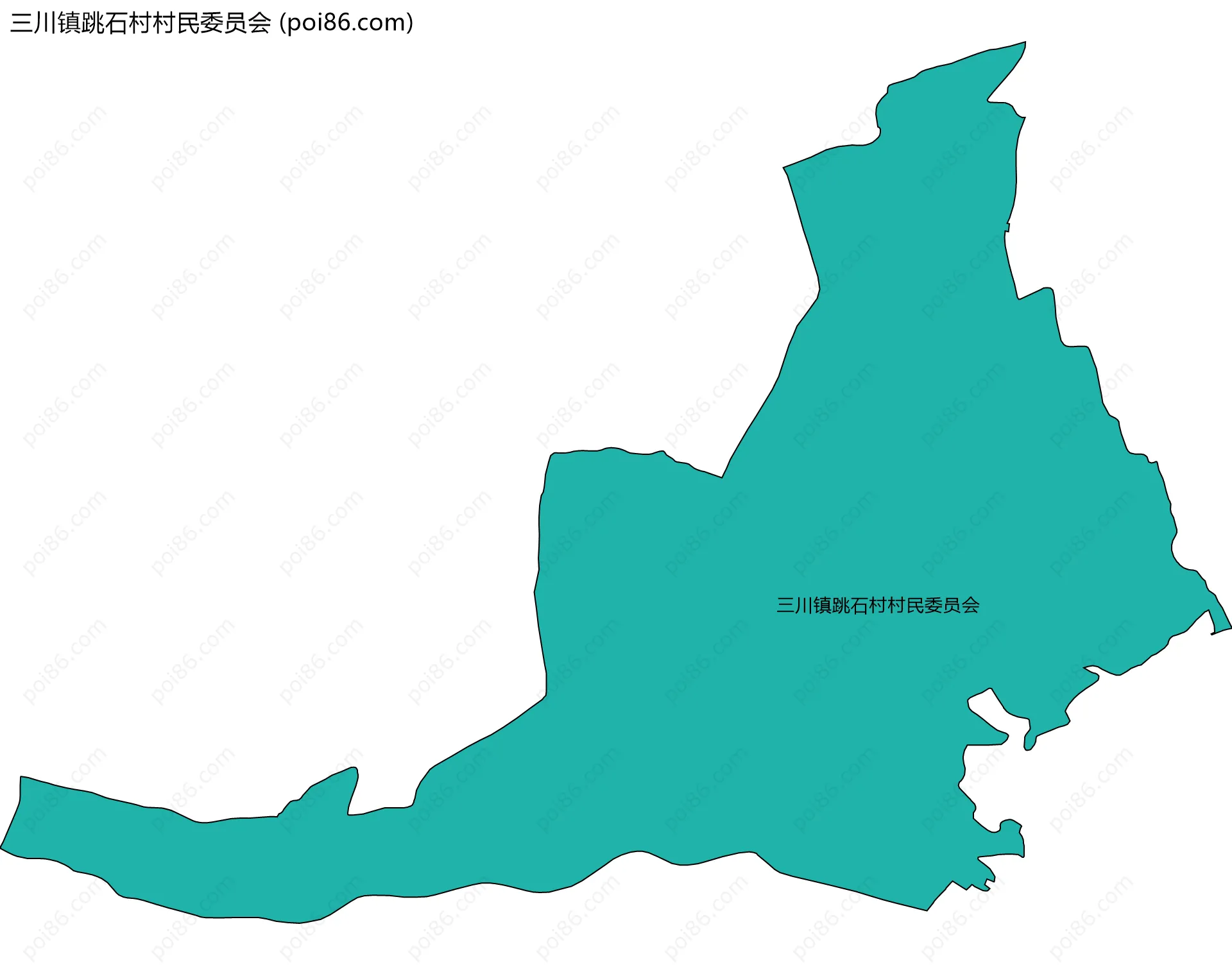 三川镇跳石村村民委员会边界地图