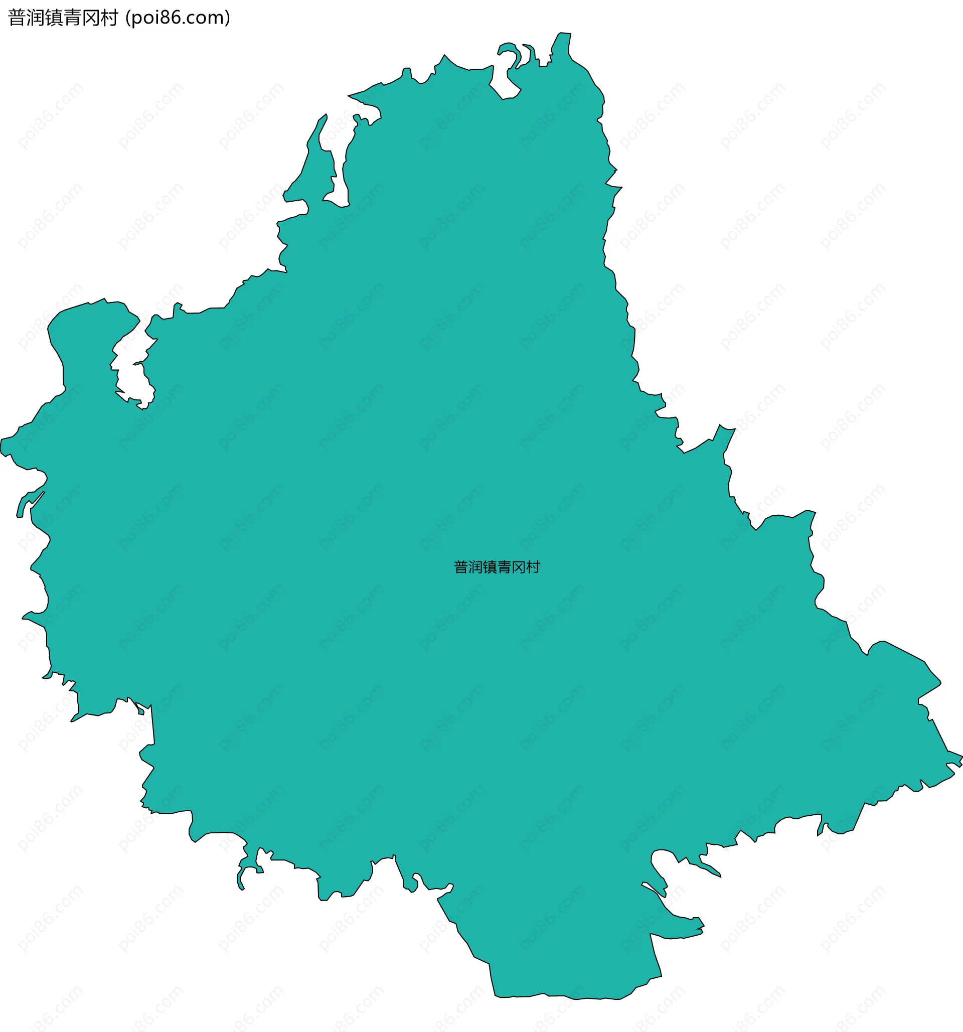 普润镇青冈村边界地图