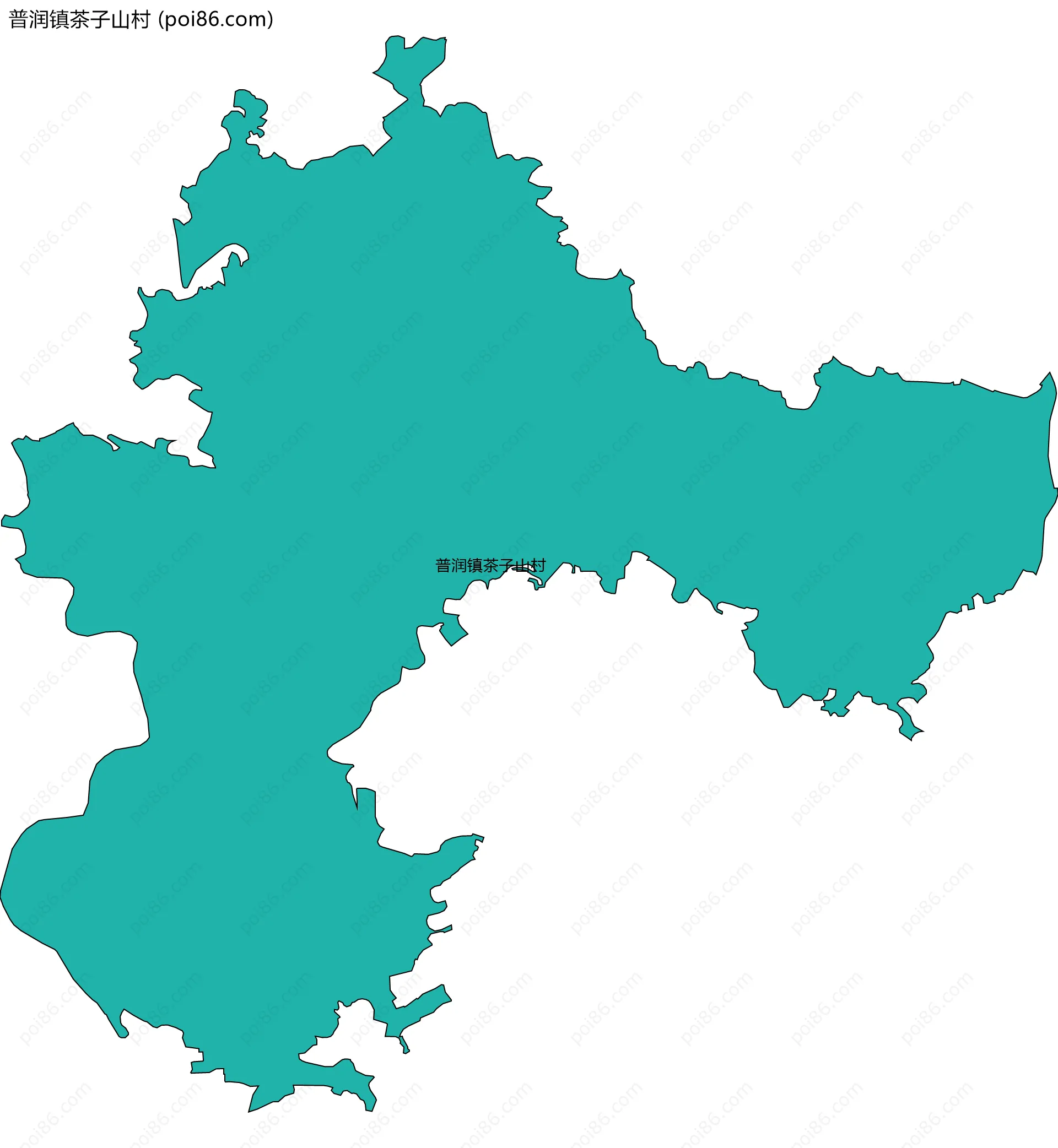 普润镇茶子山村边界地图