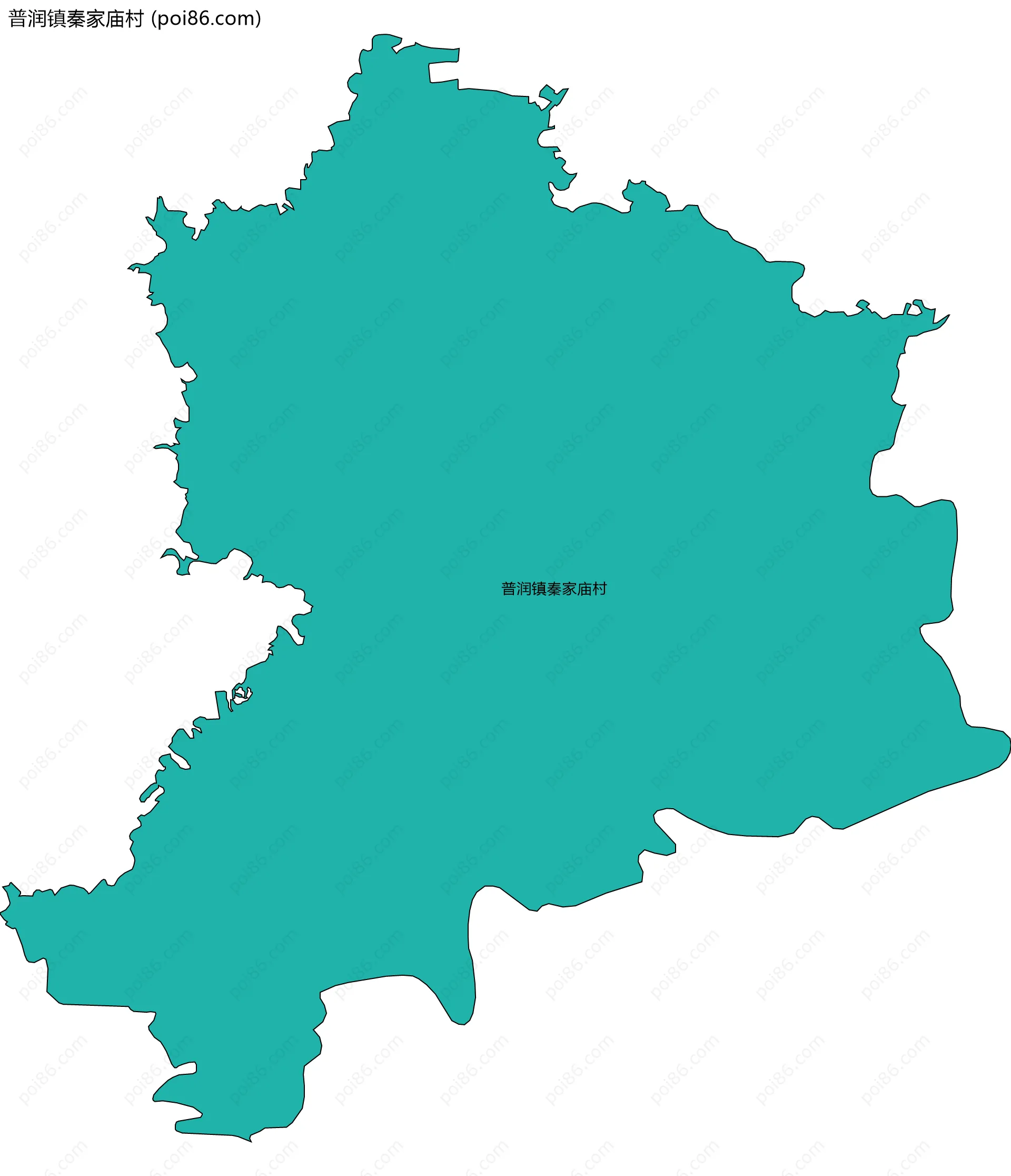 普润镇秦家庙村边界地图