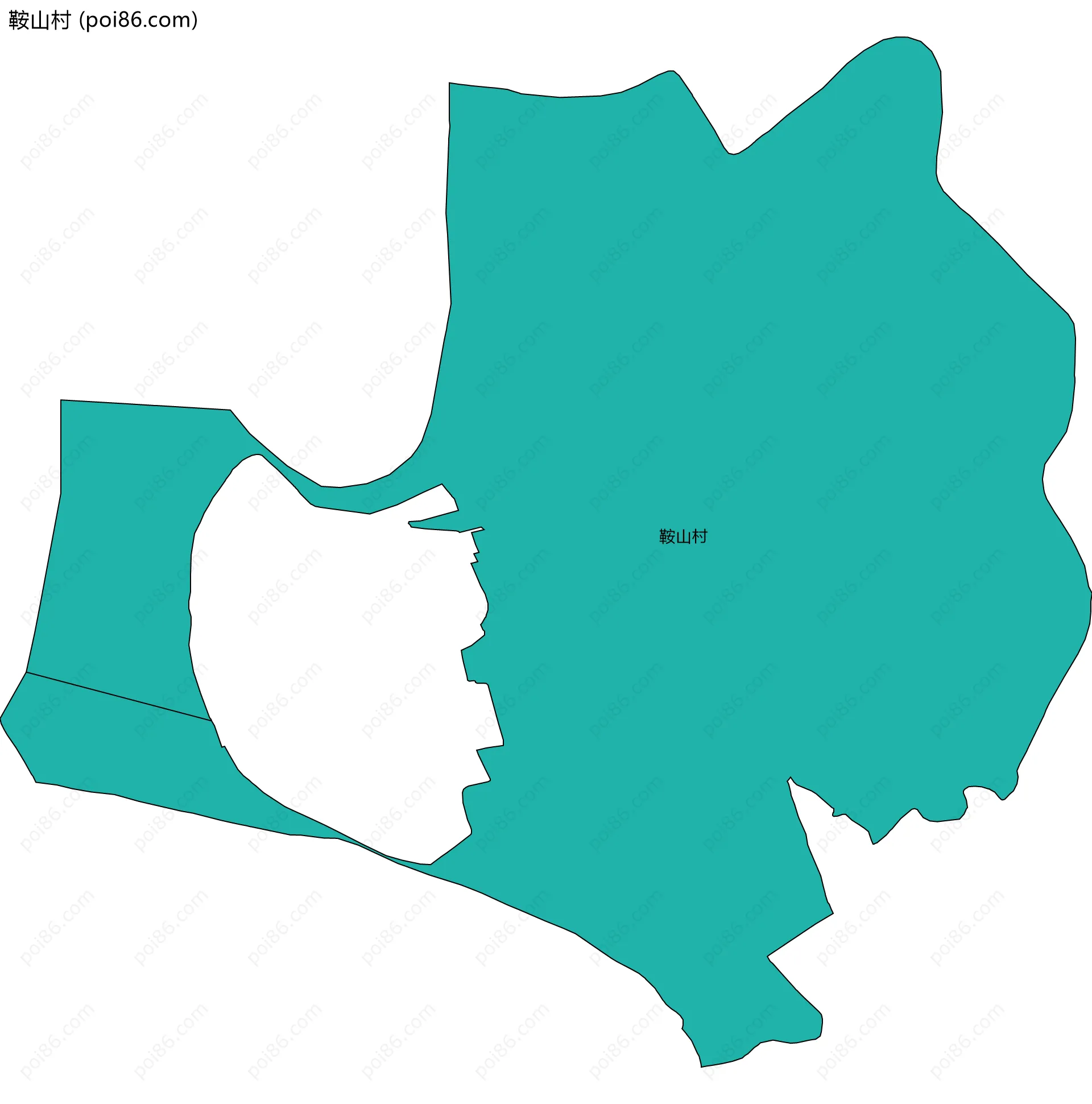 鞍山村边界地图