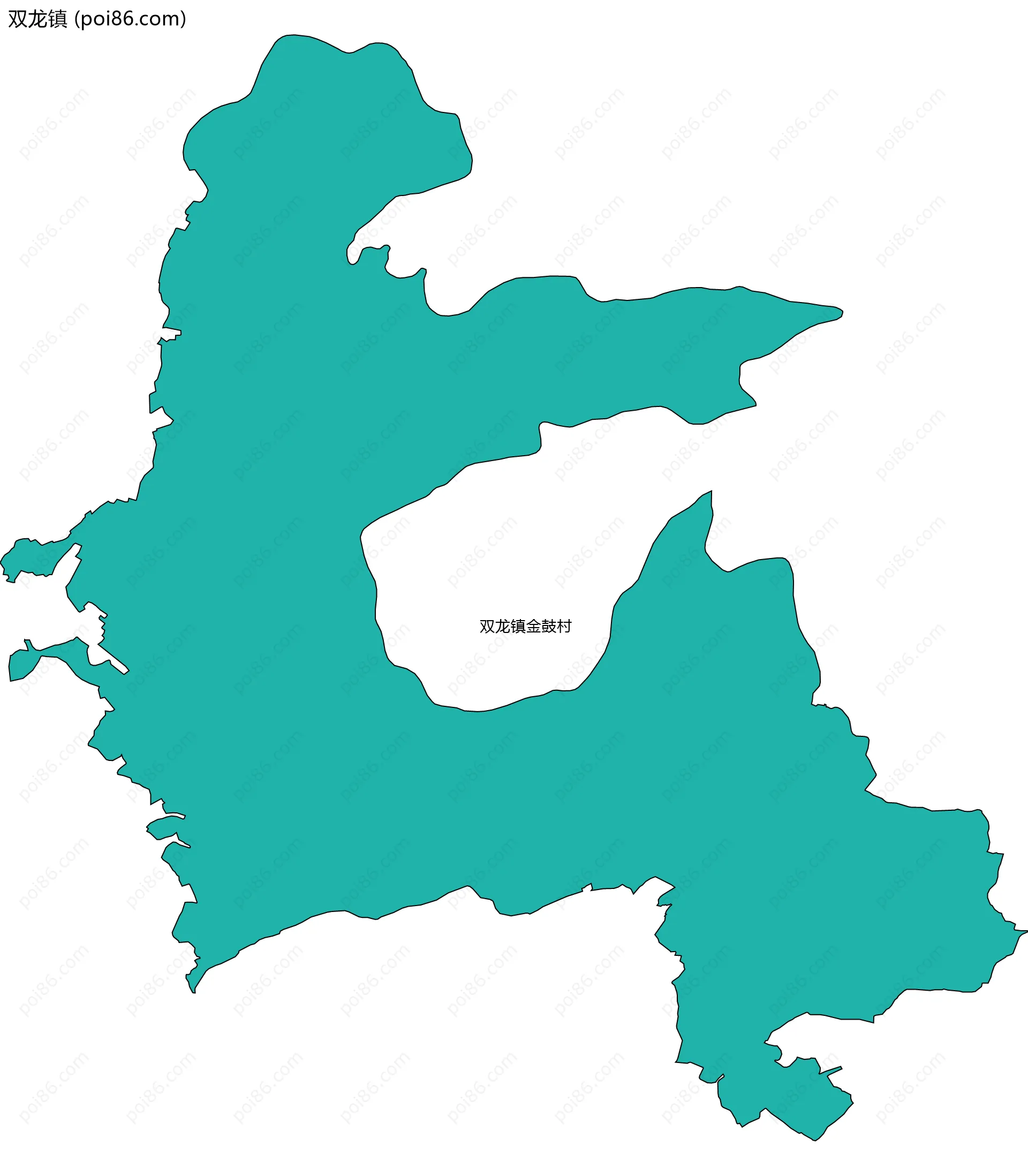 双龙镇边界地图(五级行政区划)