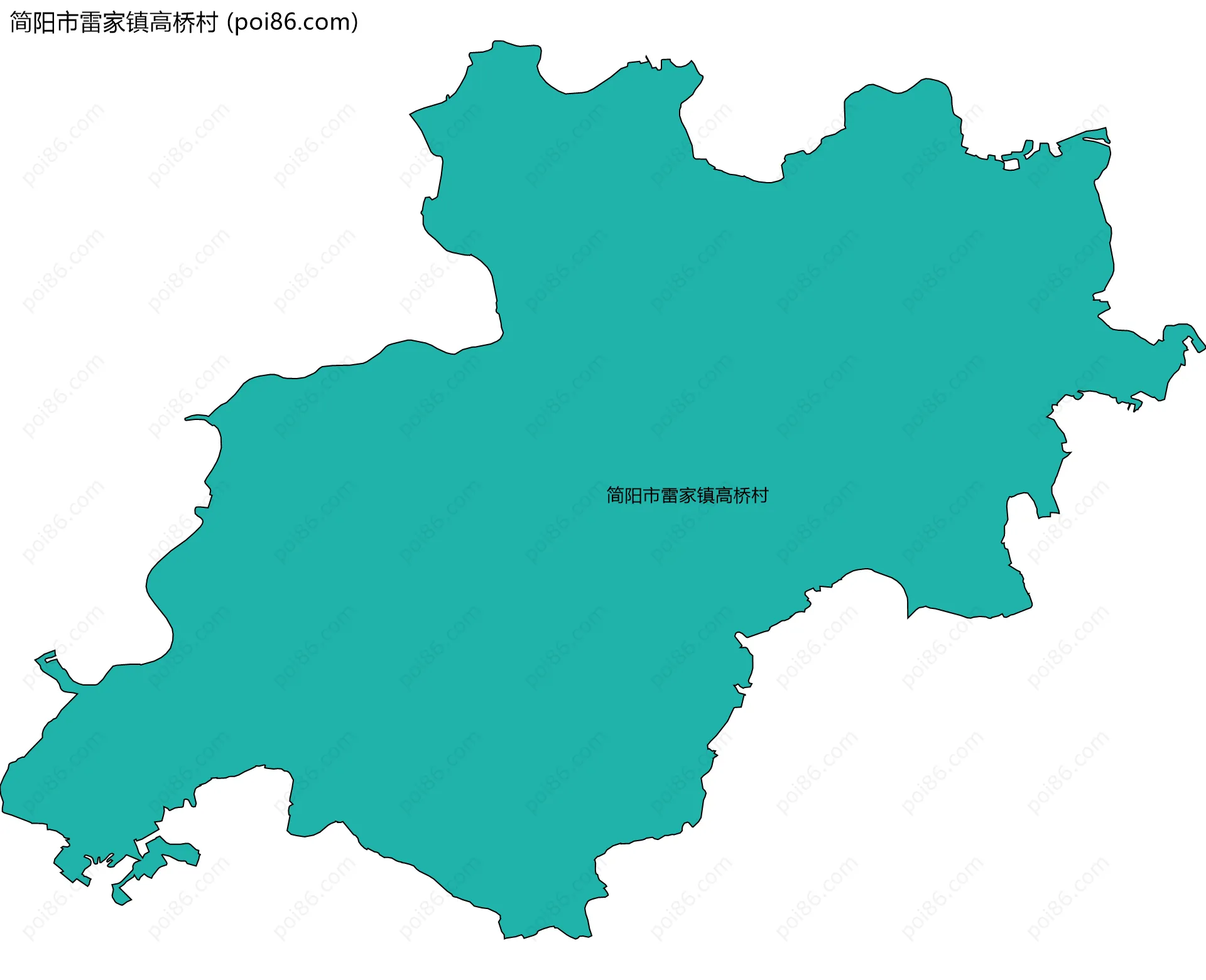 简阳市雷家镇高桥村边界地图