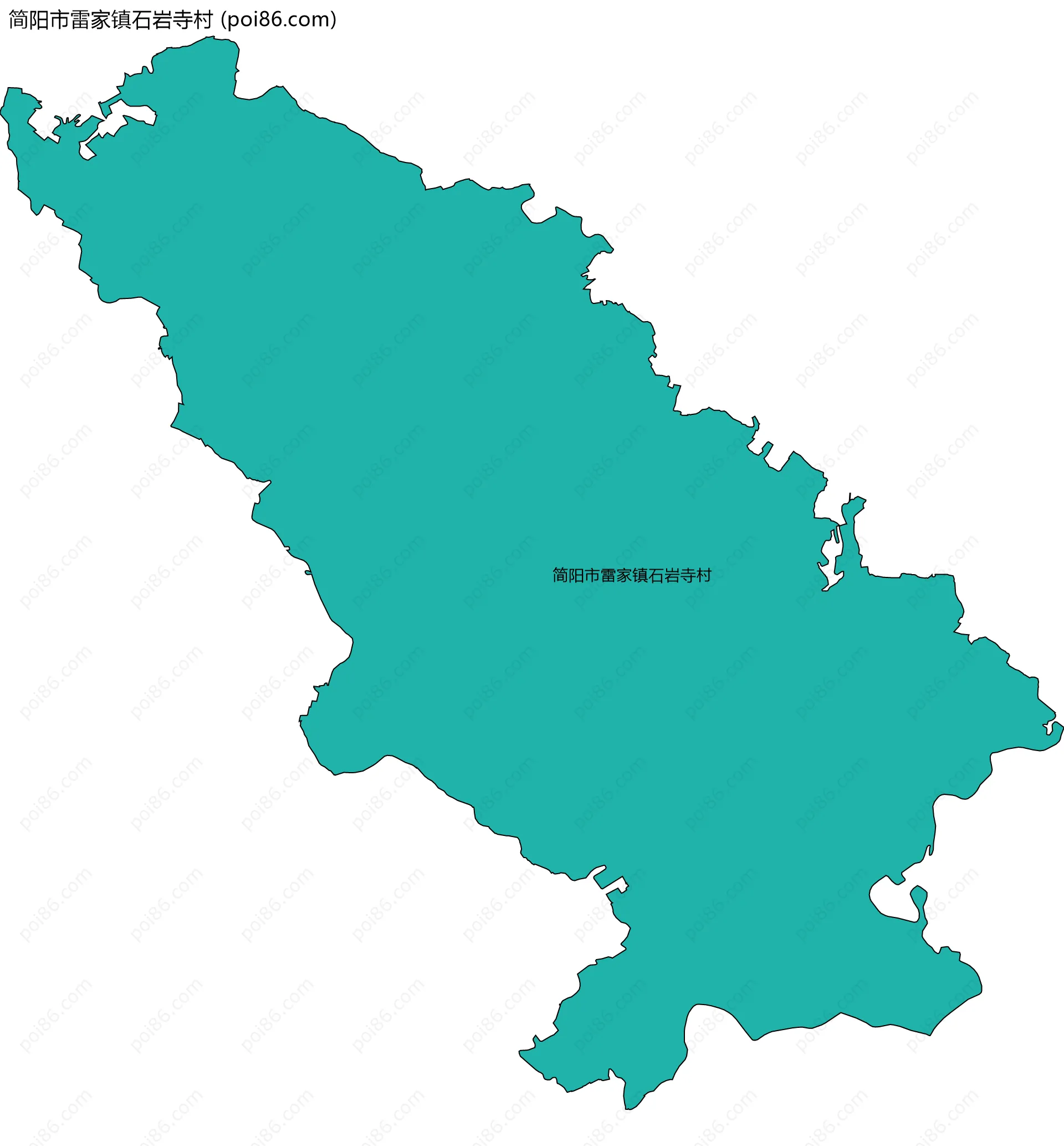 简阳市雷家镇石岩寺村边界地图