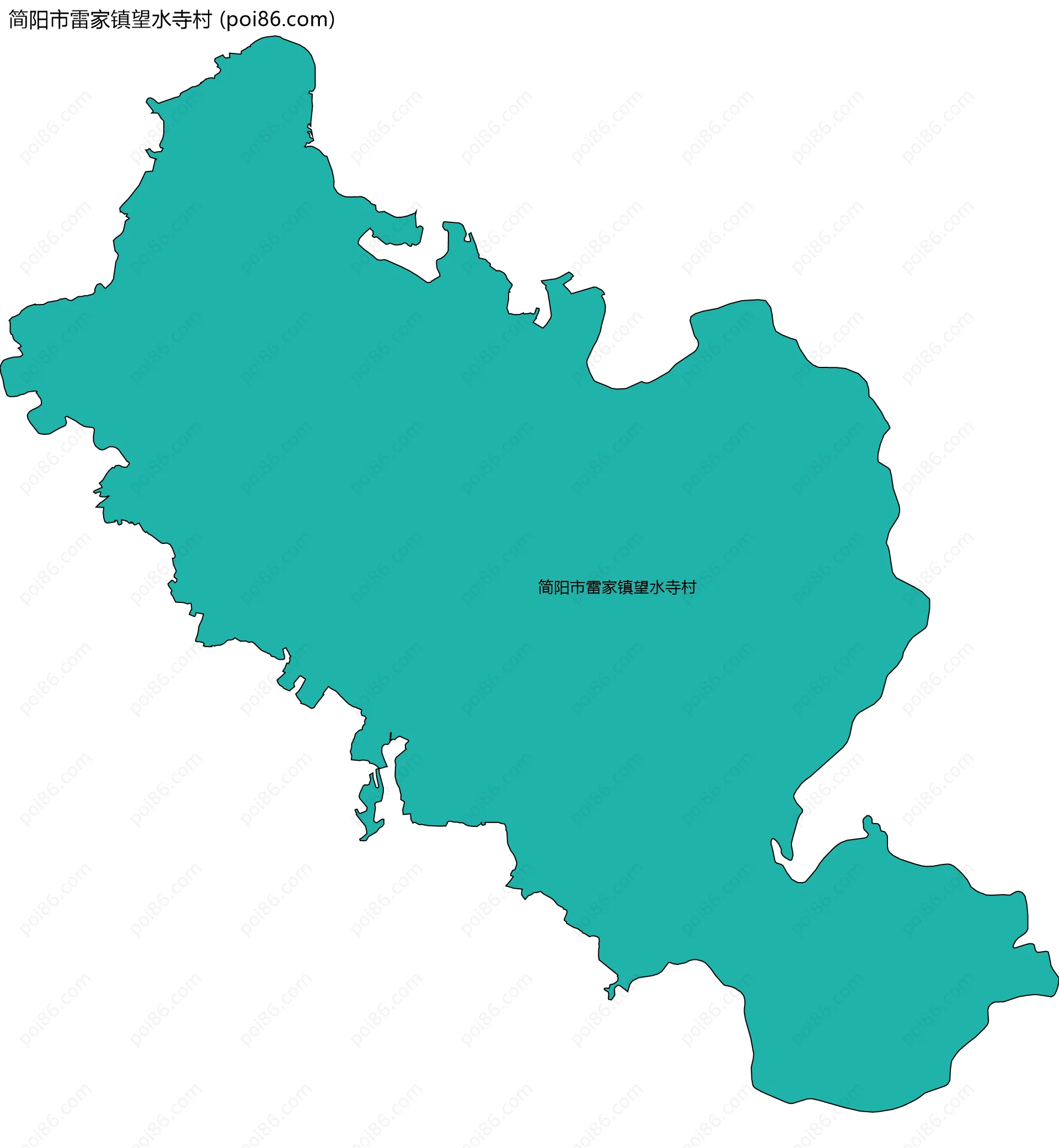 简阳市雷家镇望水寺村边界地图