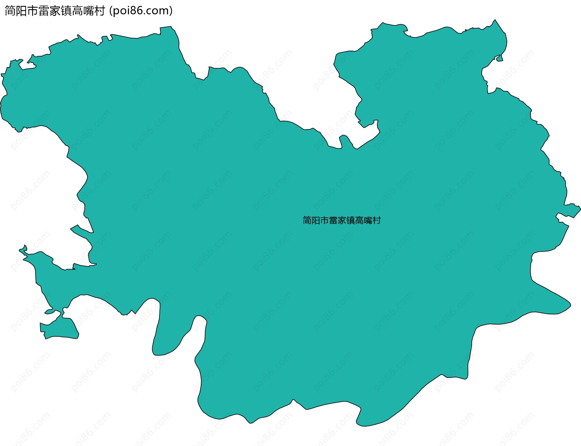 简阳市雷家镇高嘴村边界地图