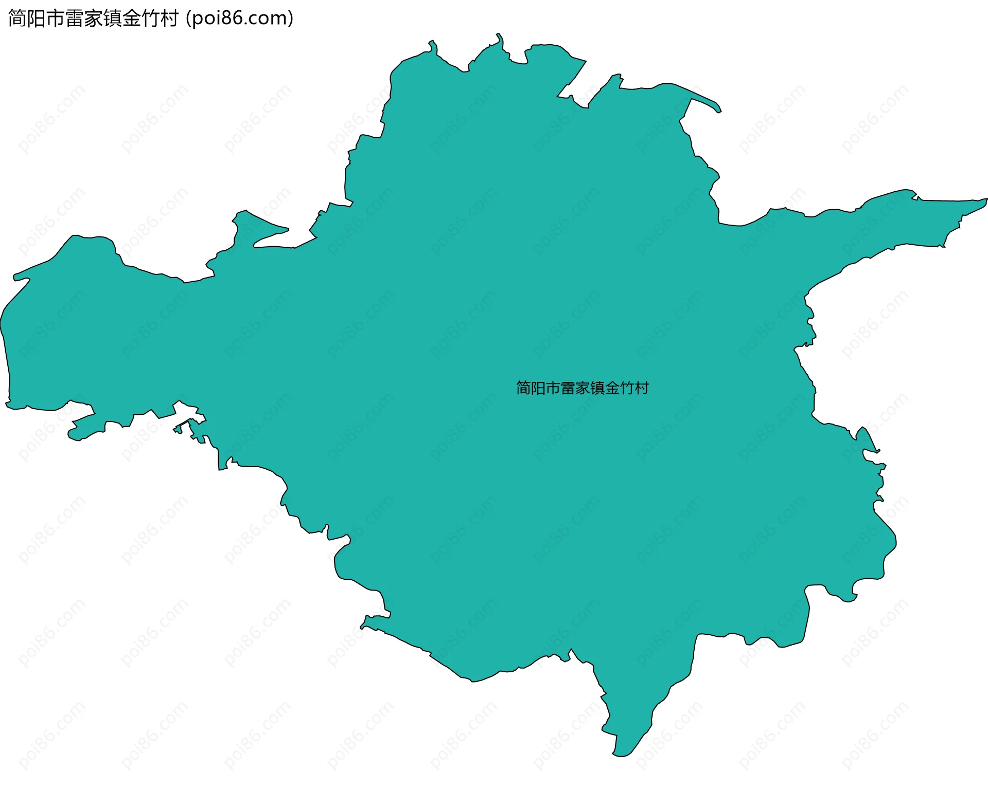 简阳市雷家镇金竹村边界地图