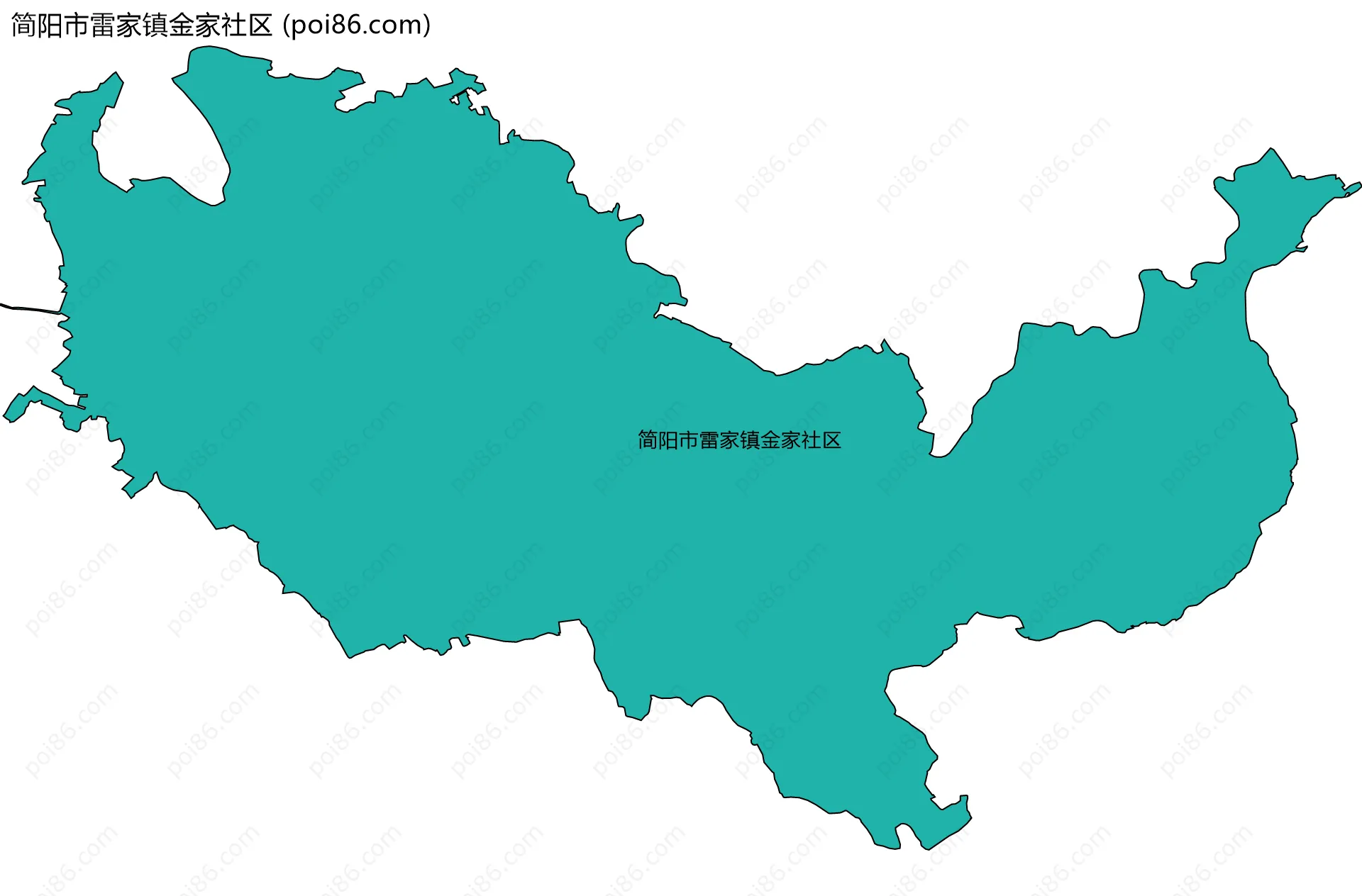 简阳市雷家镇金家社区边界地图