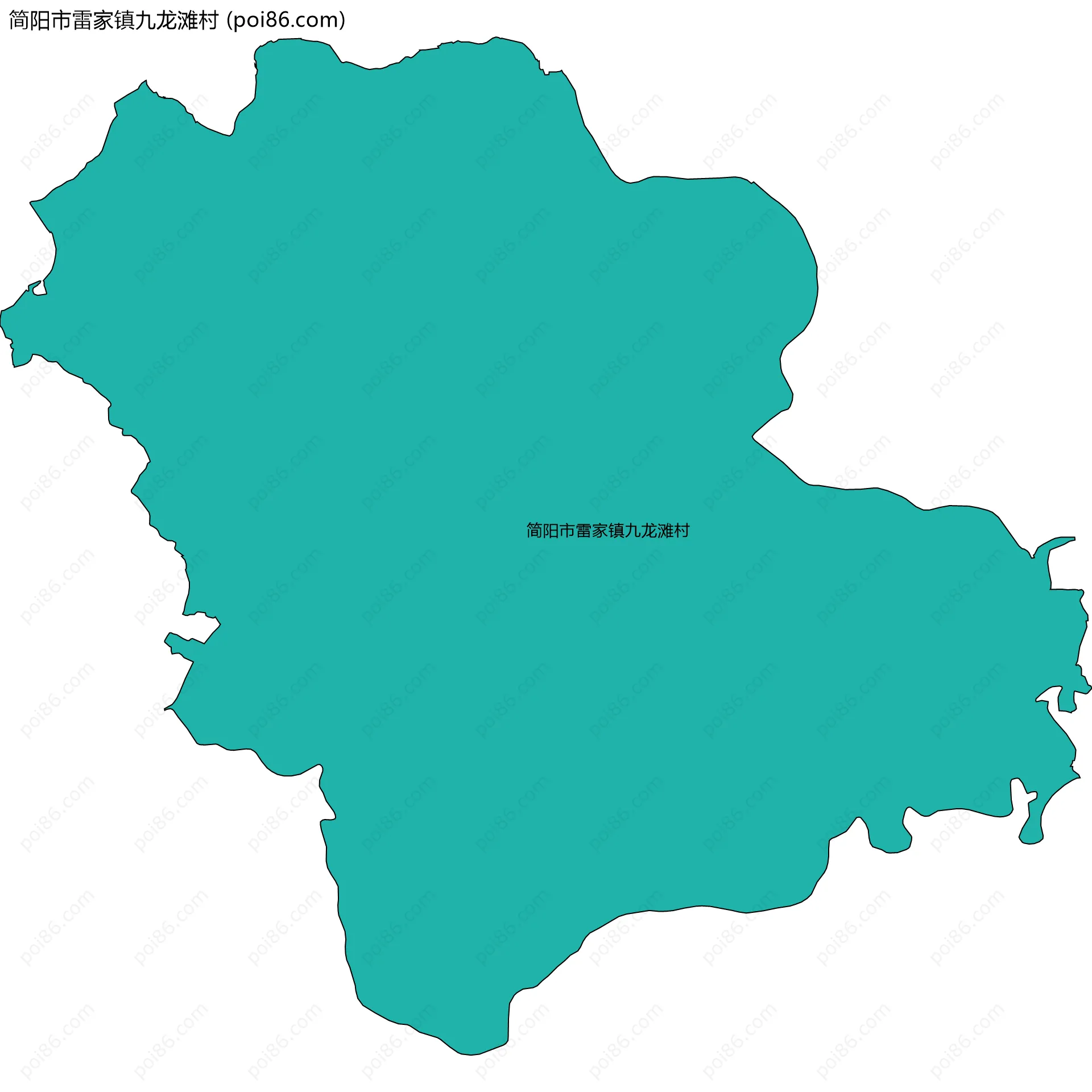 简阳市雷家镇九龙滩村边界地图