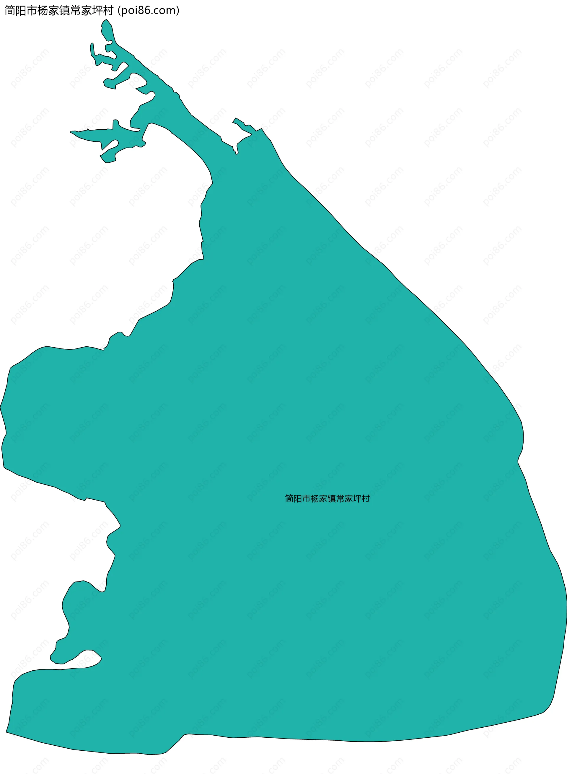 简阳市杨家镇常家坪村边界地图