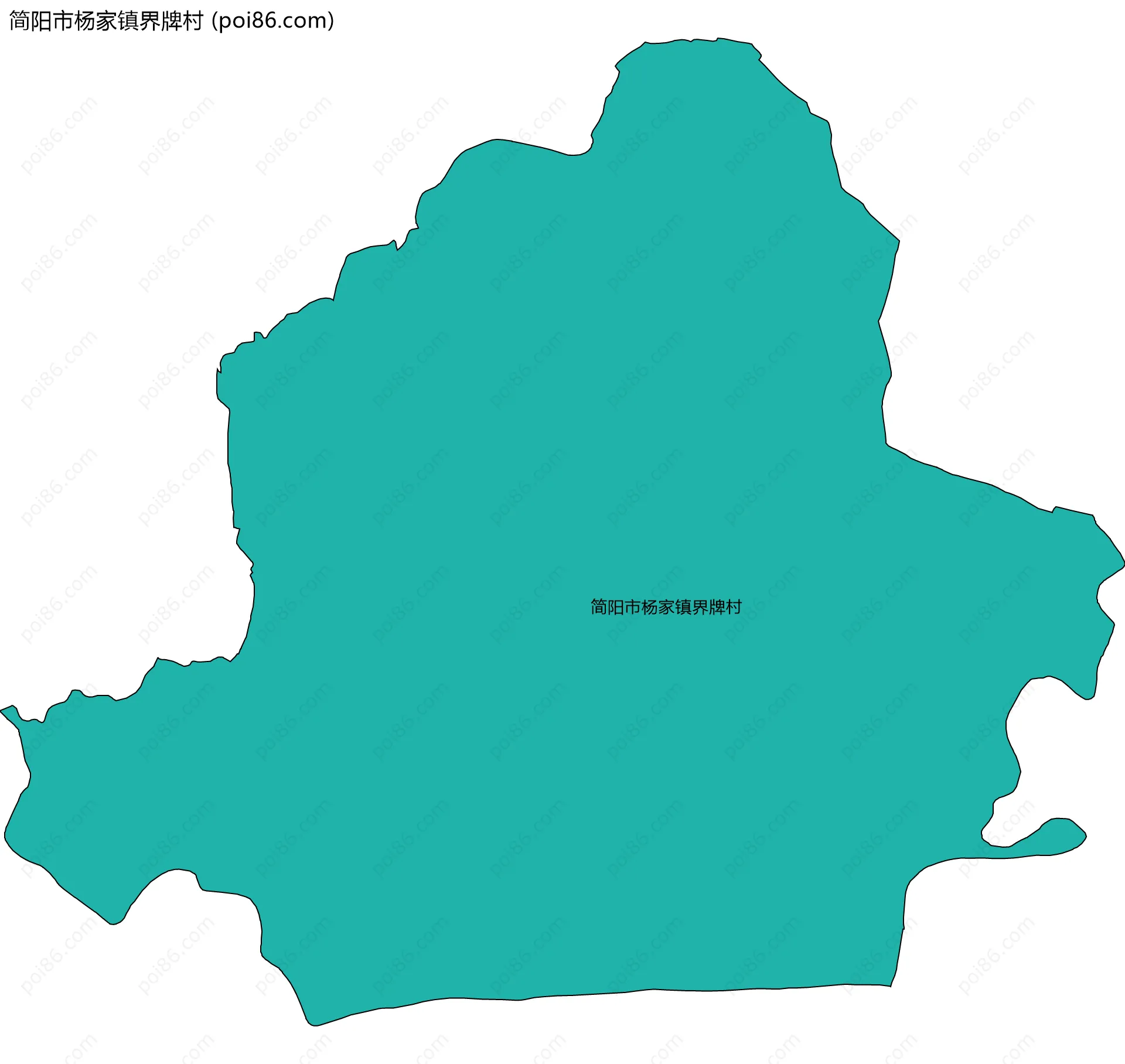 简阳市杨家镇界牌村边界地图