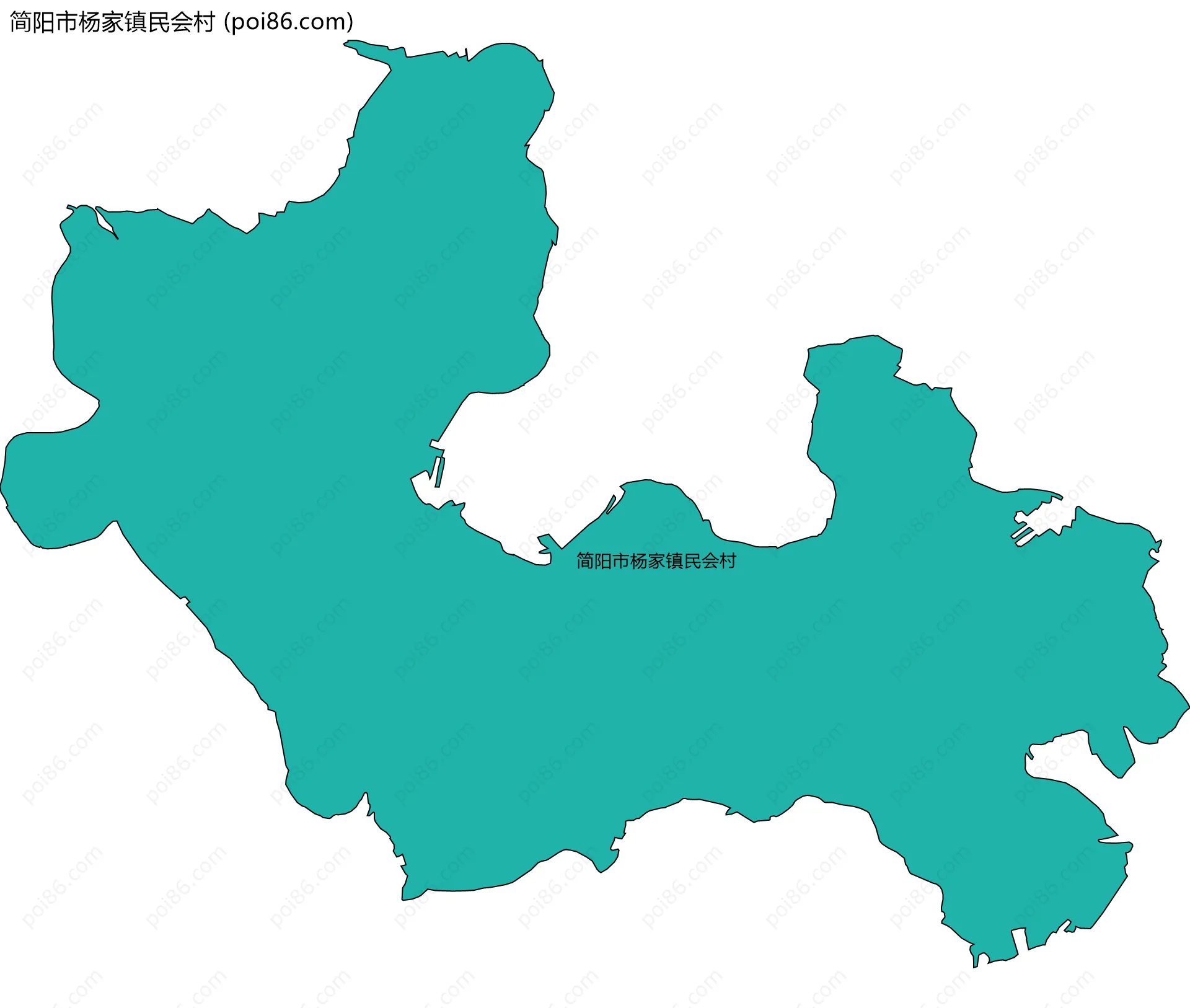 简阳市杨家镇民会村边界地图