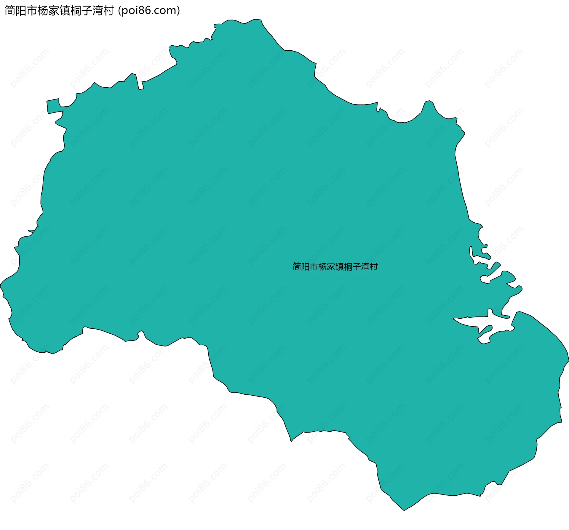 简阳市杨家镇桐子湾村边界地图