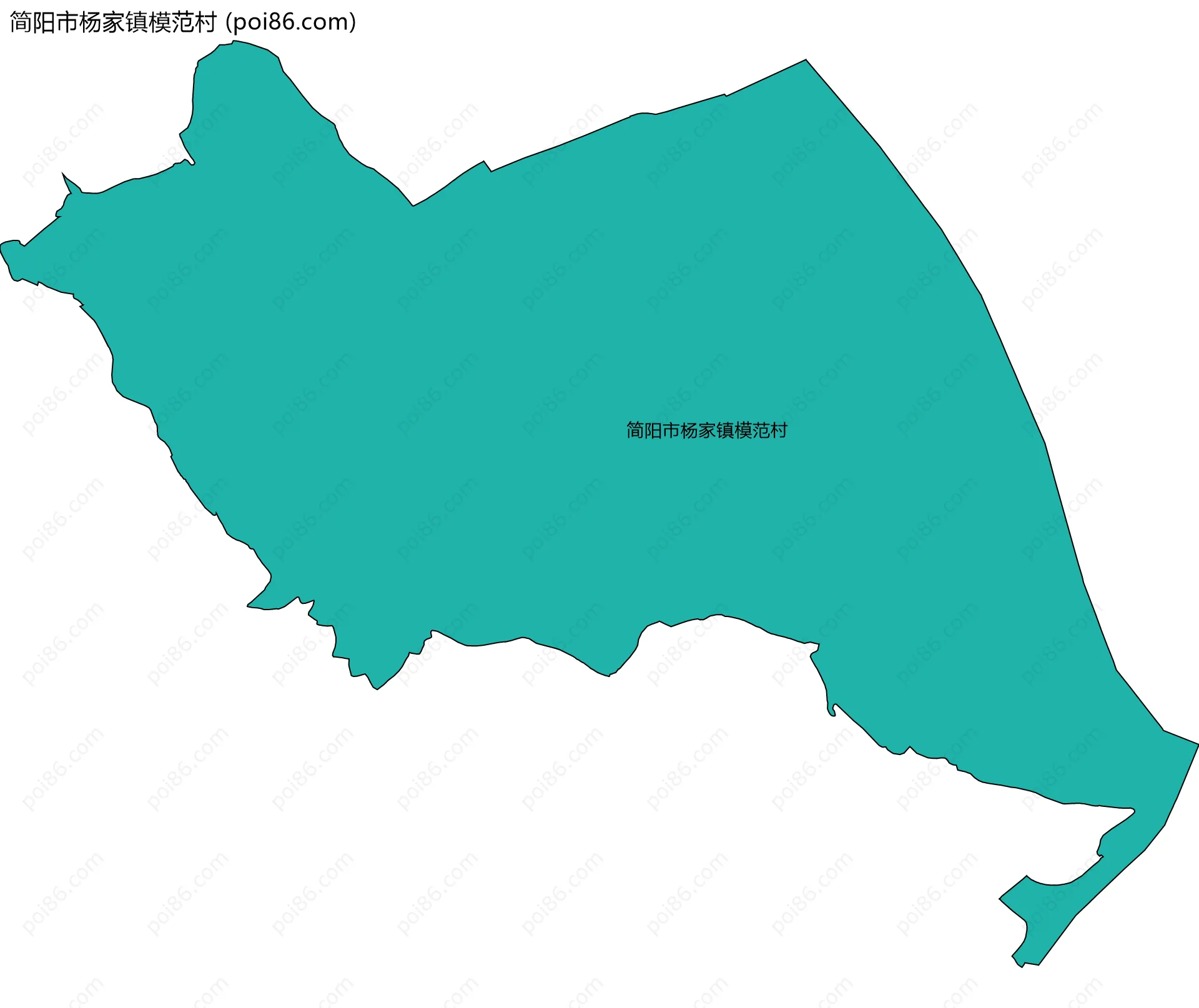 简阳市杨家镇模范村边界地图