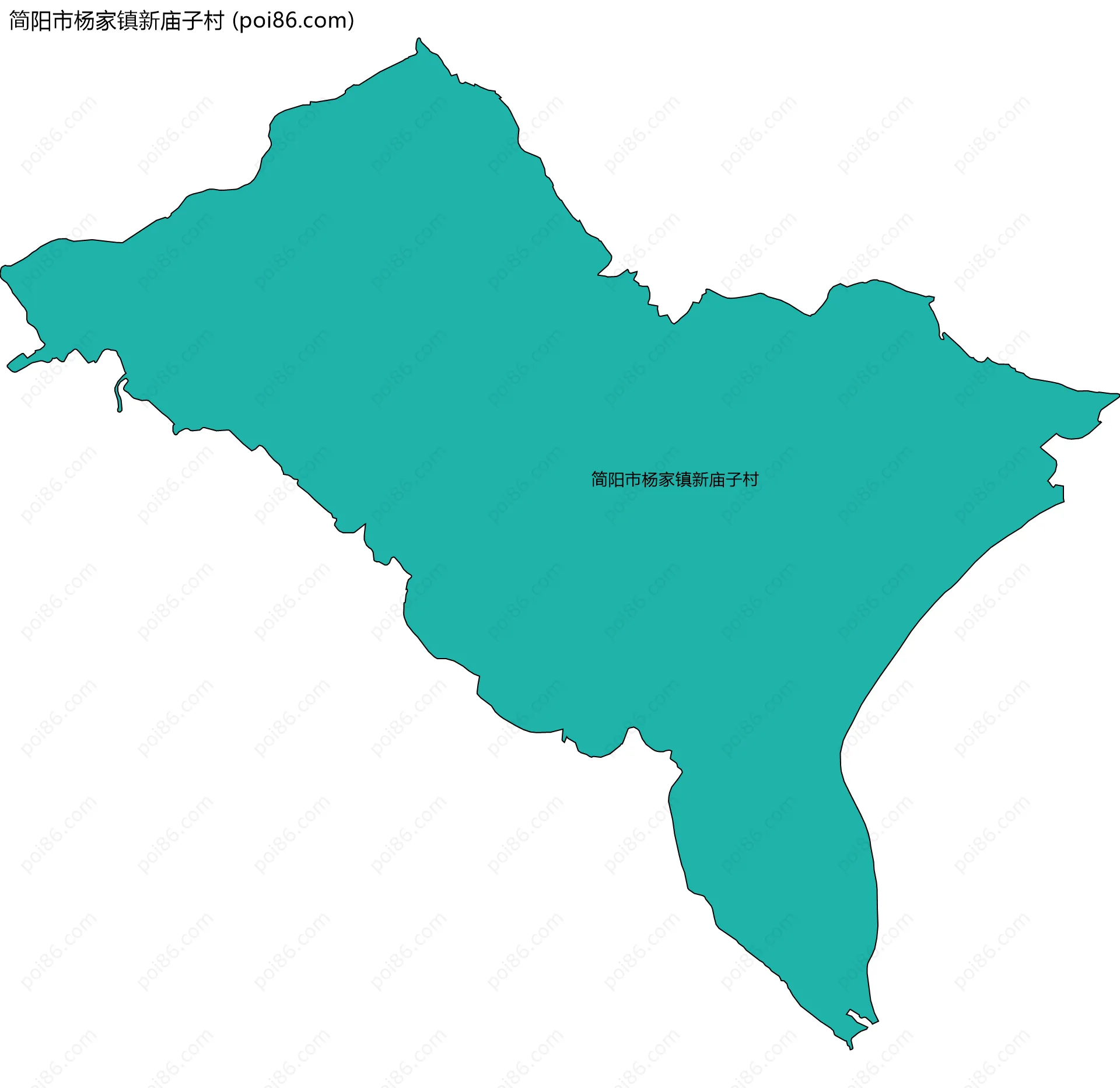 简阳市杨家镇新庙子村边界地图