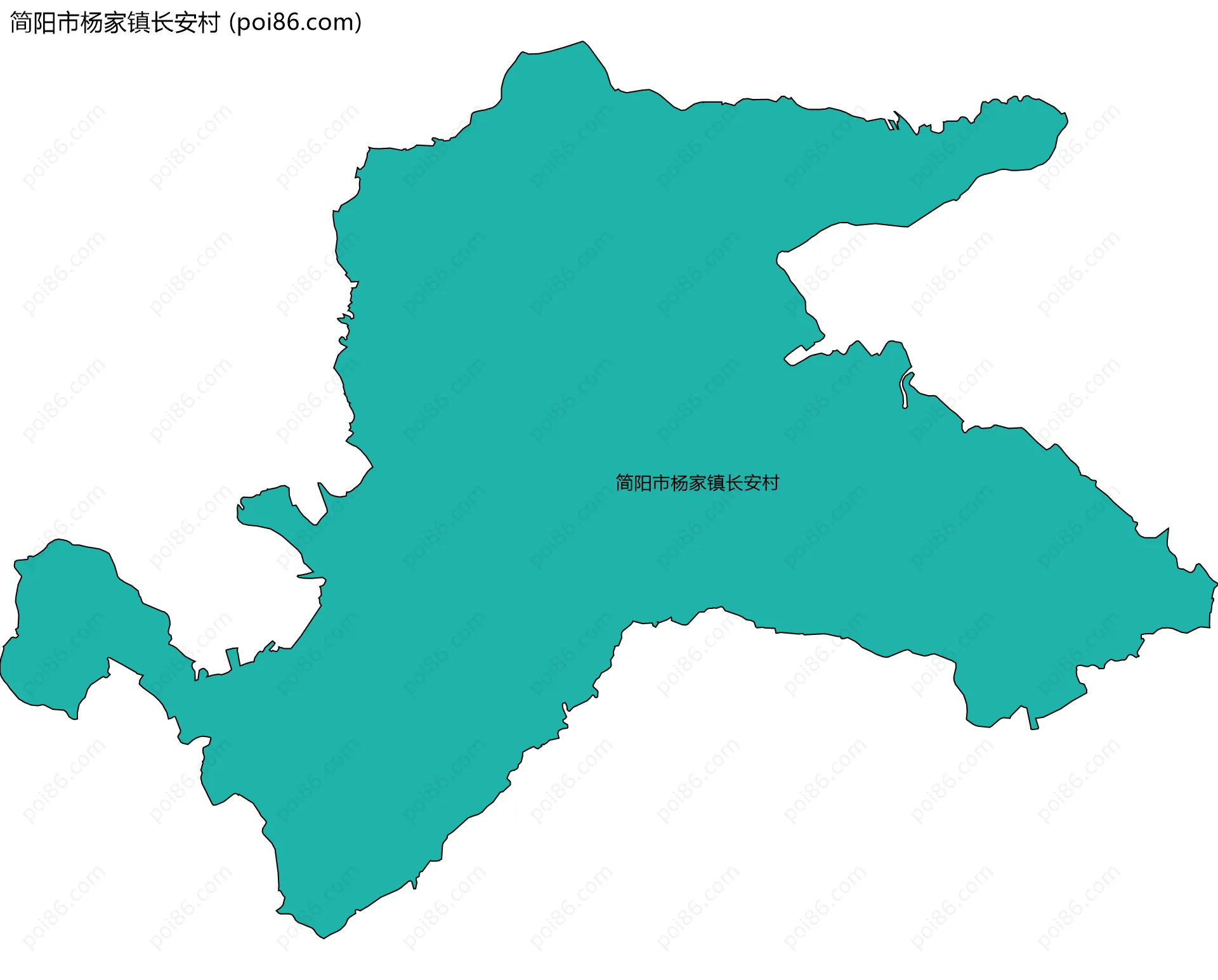 简阳市杨家镇长安村边界地图