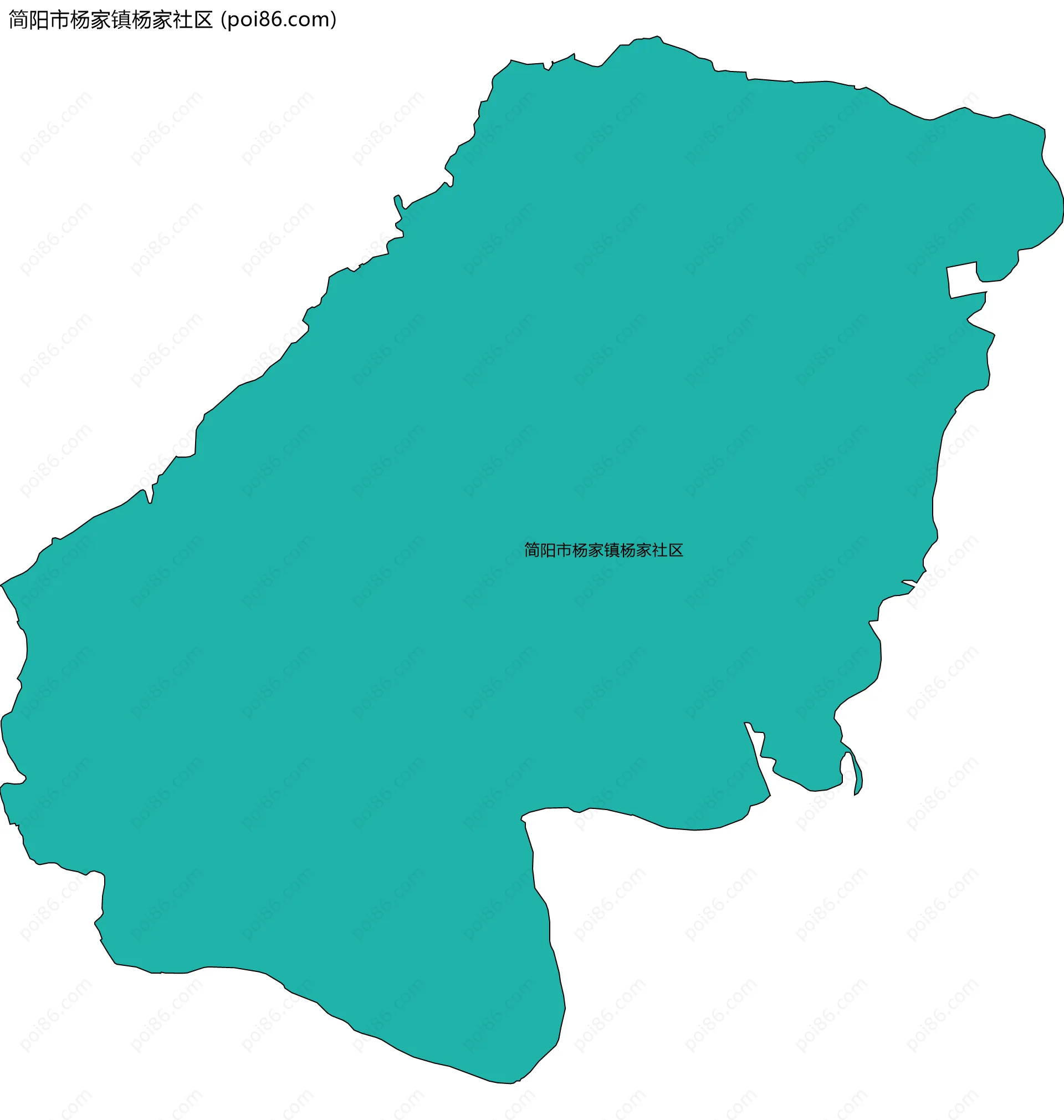 简阳市杨家镇杨家社区边界地图