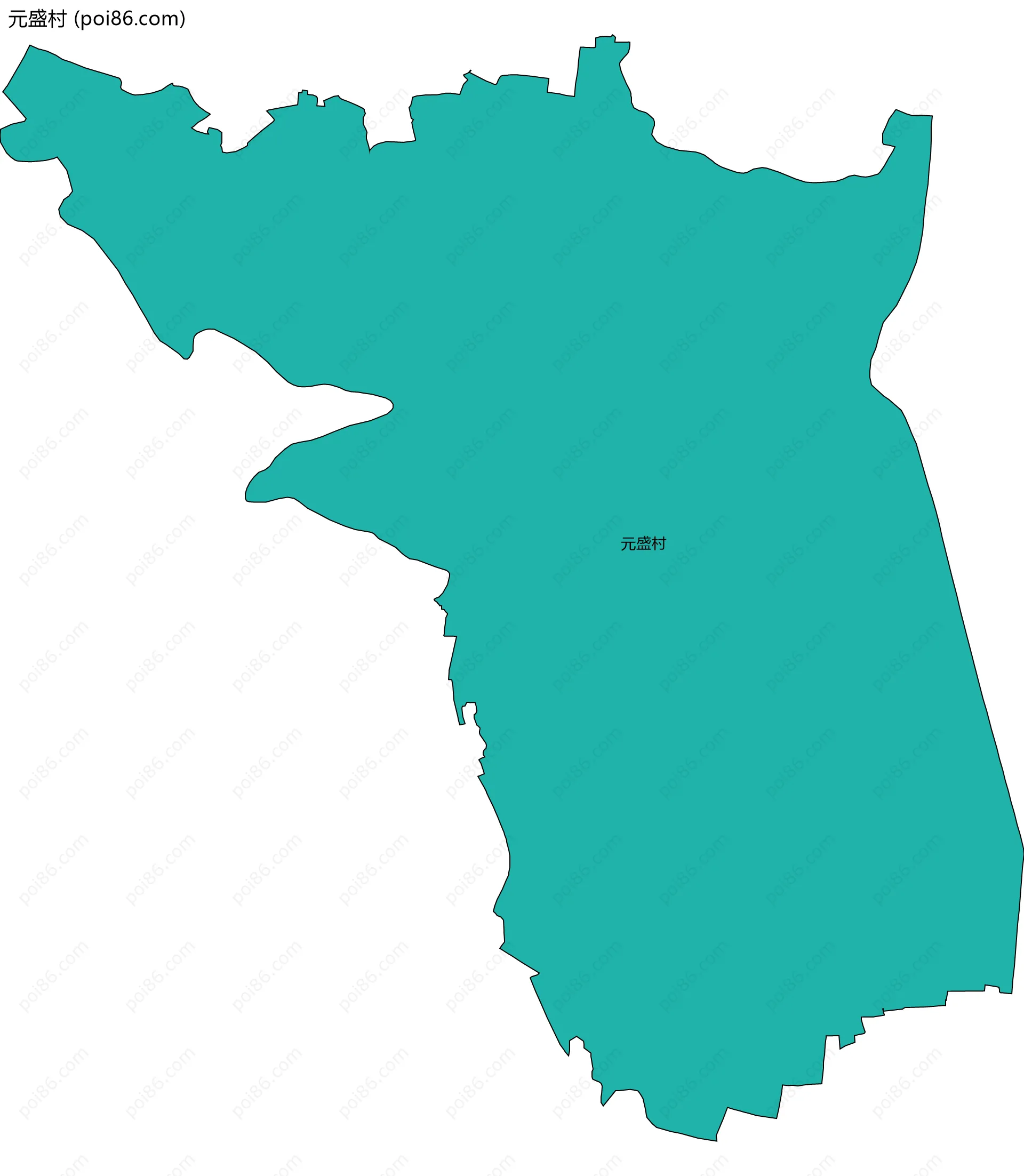 元盛村边界地图