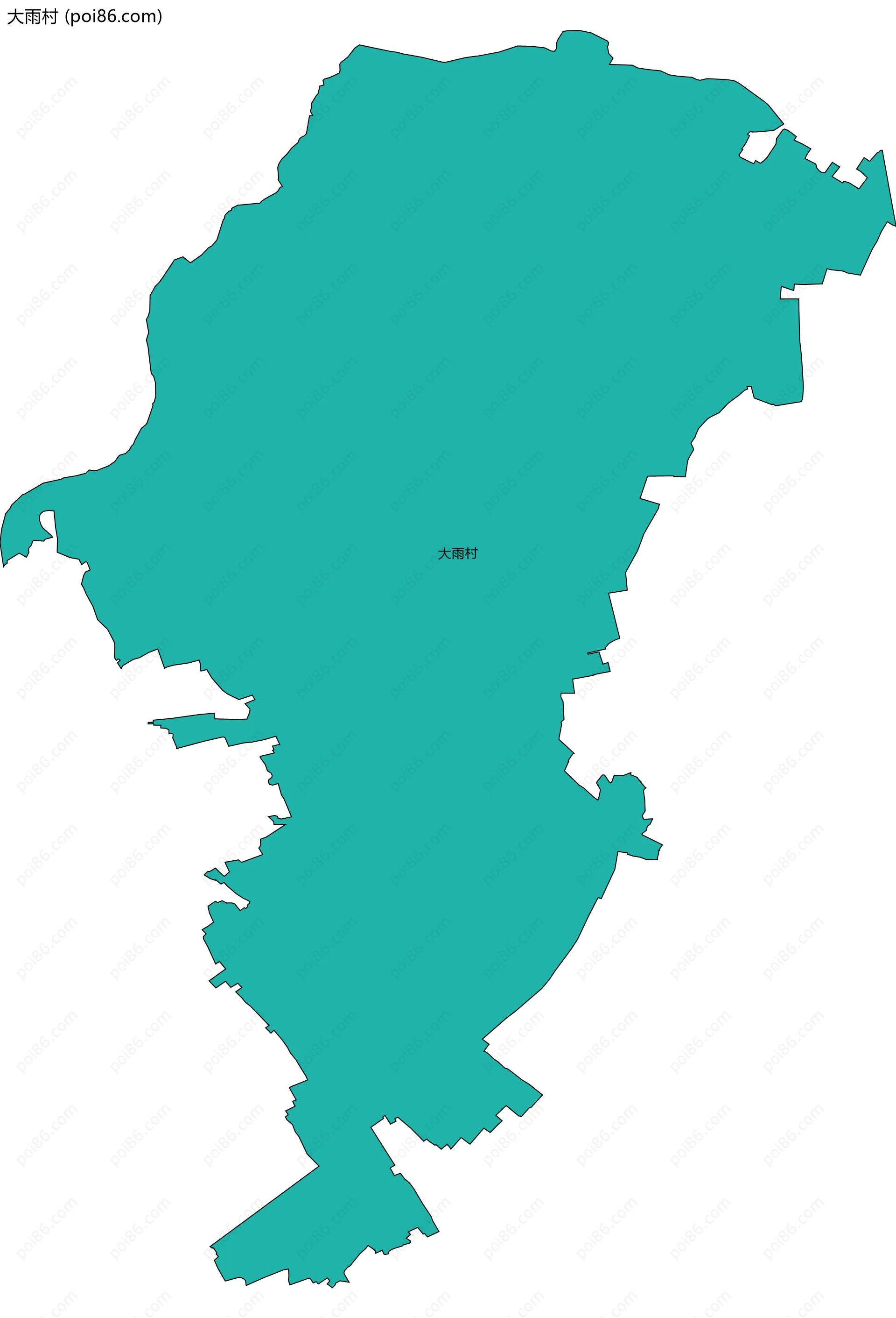 大雨村边界地图