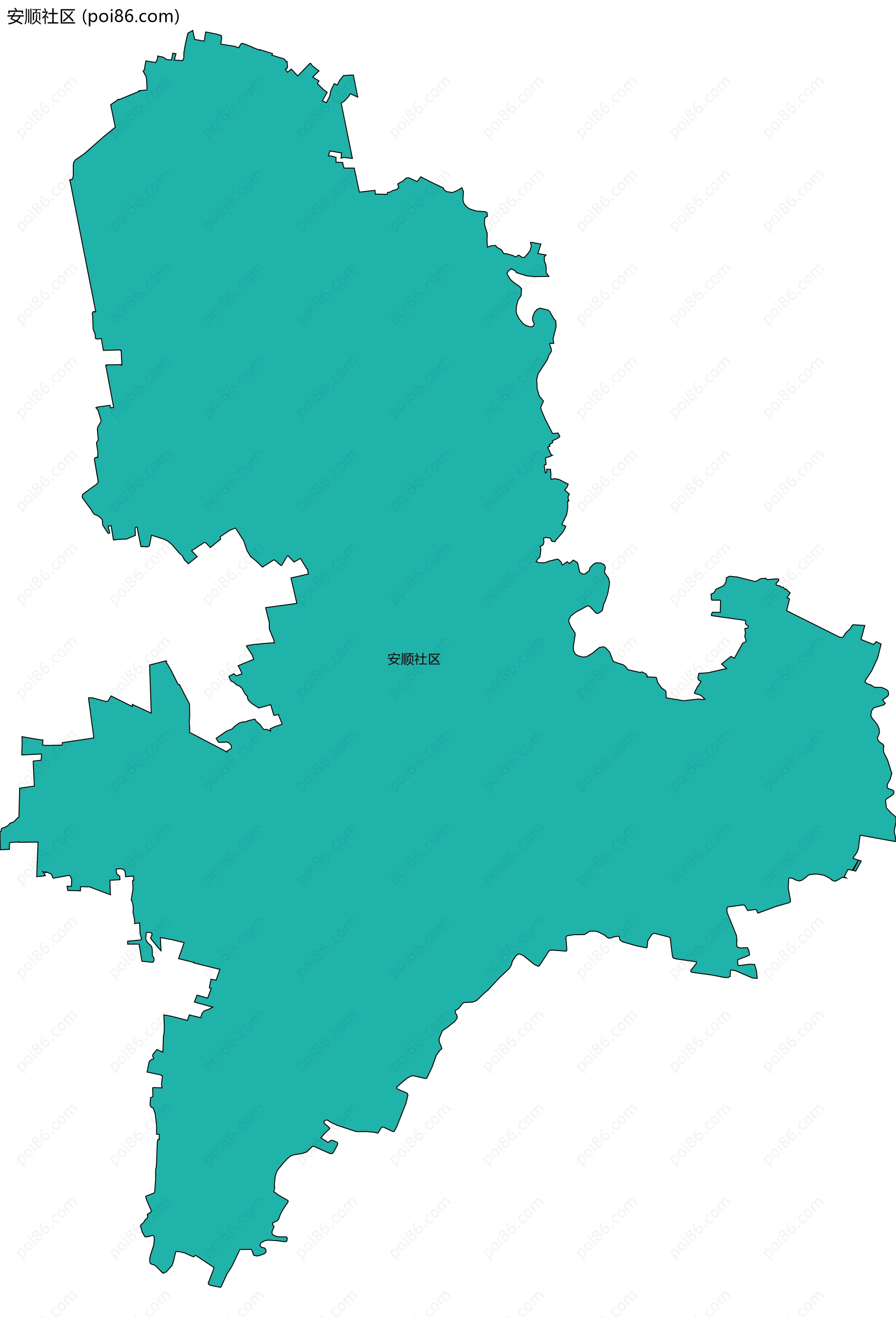 安顺社区边界地图